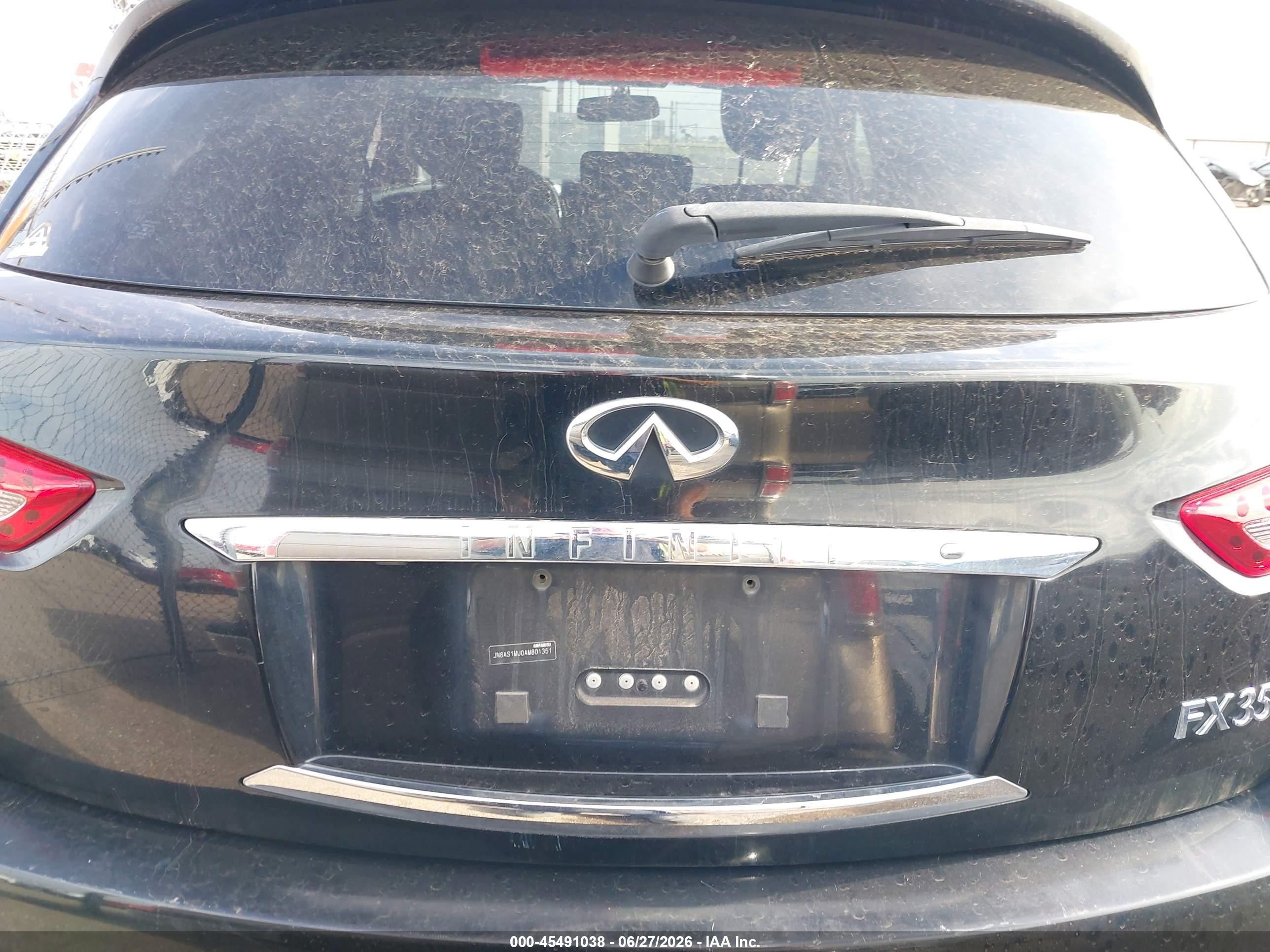 2010 Infiniti Fx35   Black vin: JN8AS1MU0AM801351