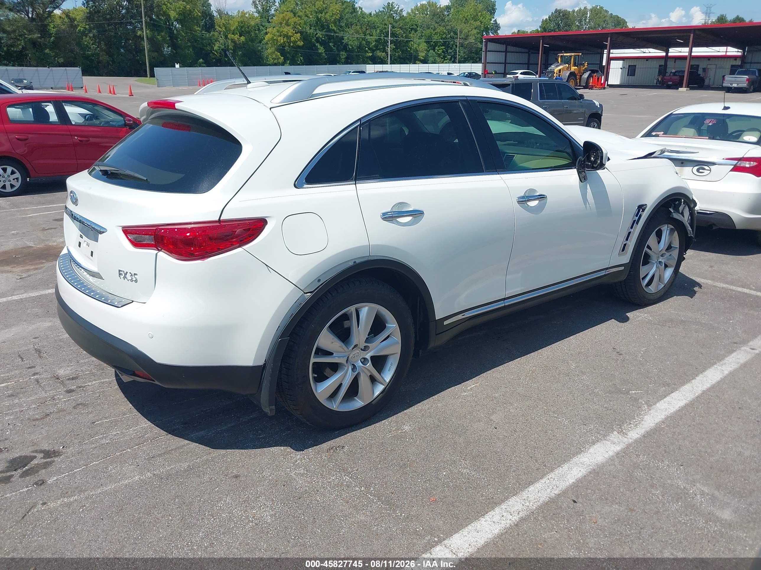 2012 Infiniti Fx35 Белый vin: JN8AS1MU1CM122661