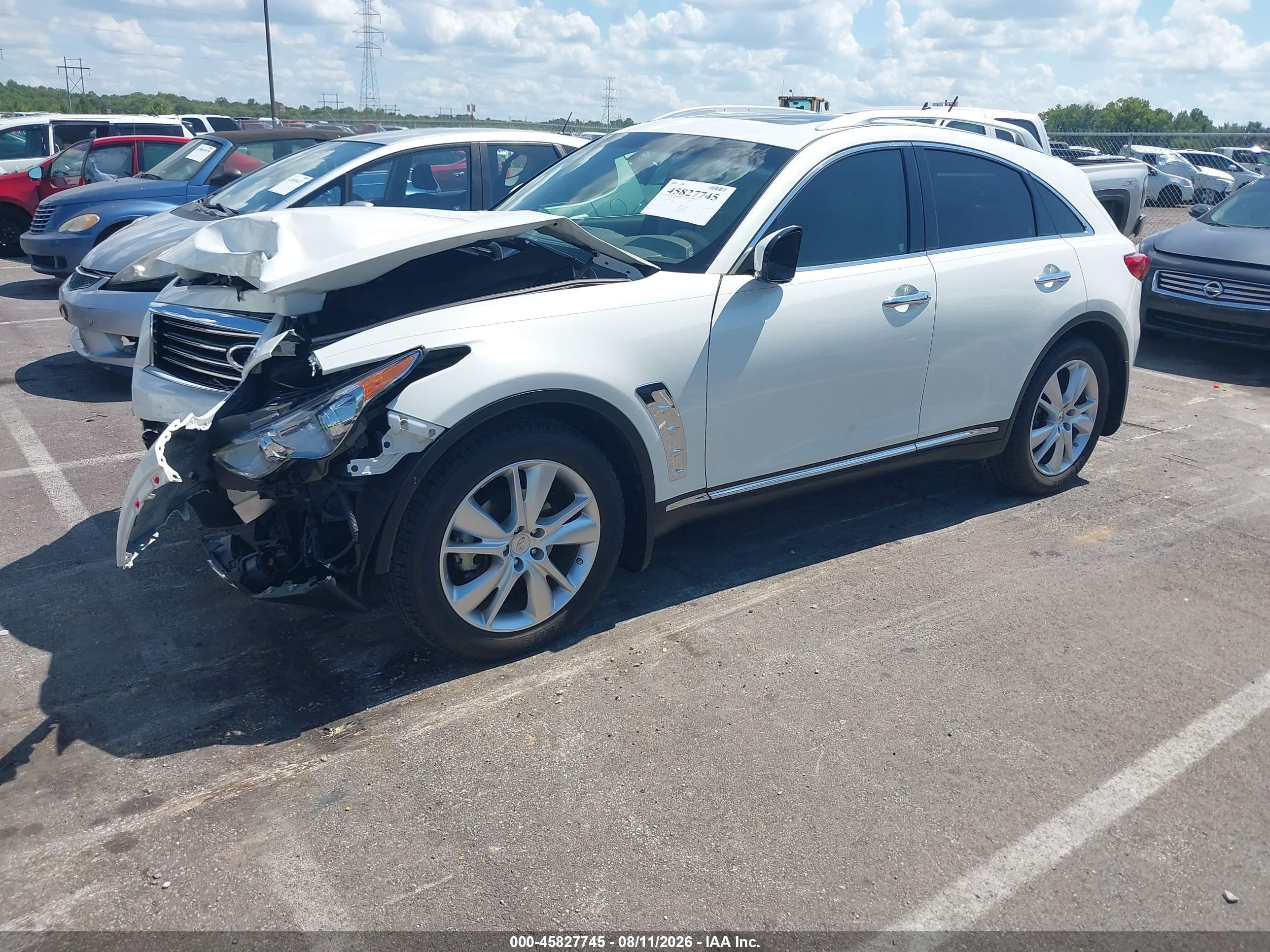 2012 Infiniti Fx35 Белый vin: JN8AS1MU1CM122661