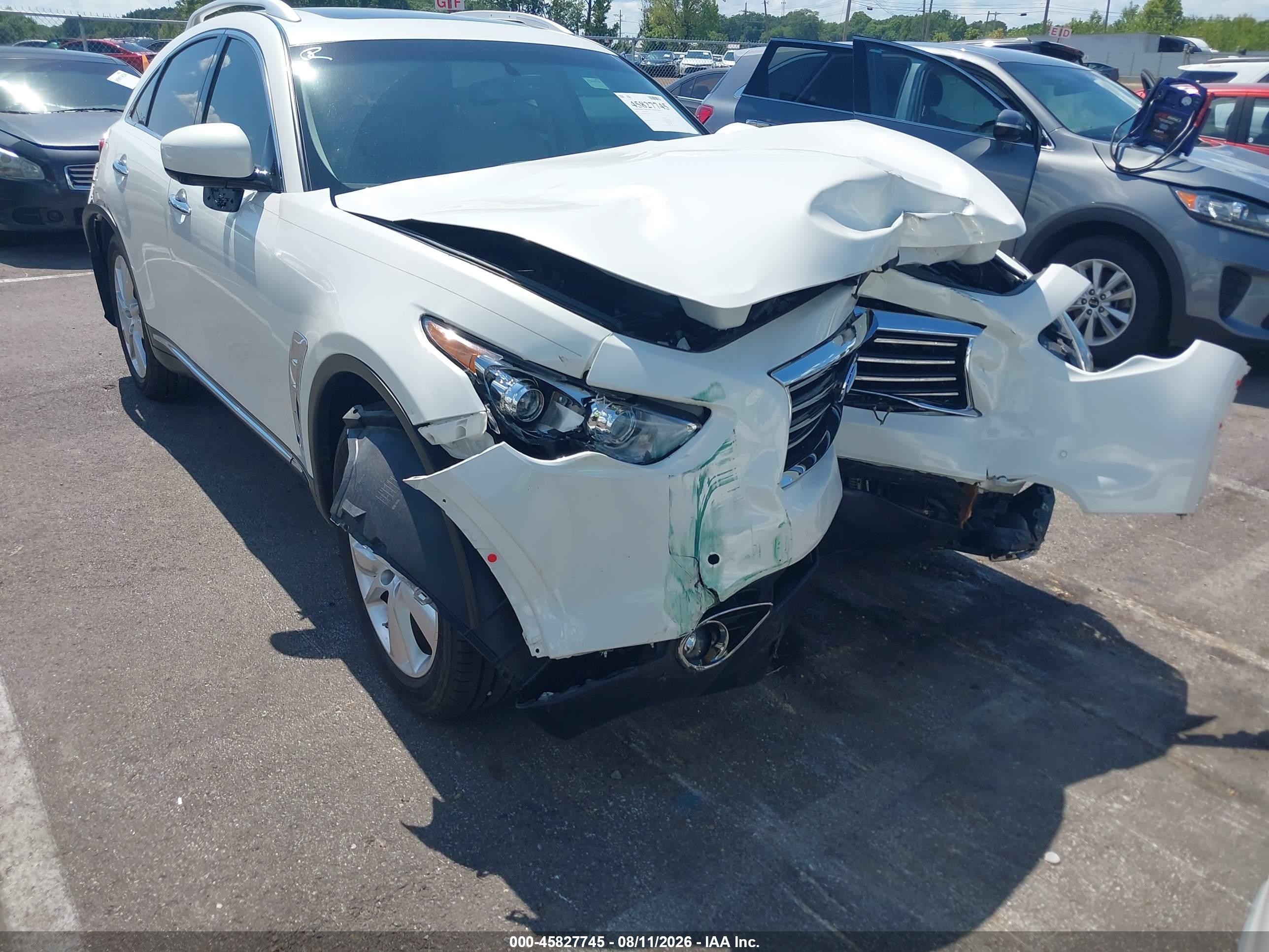 2012 Infiniti Fx35 Белый vin: JN8AS1MU1CM122661