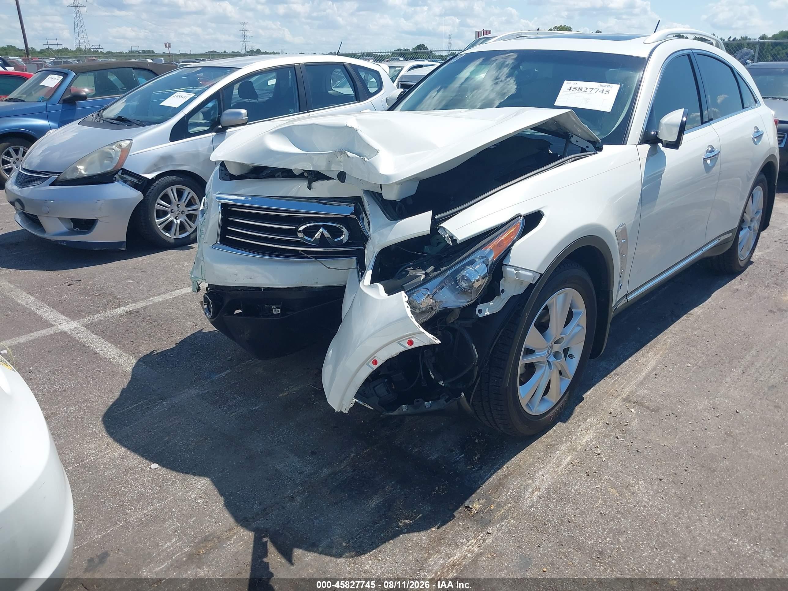 2012 Infiniti Fx35 Белый vin: JN8AS1MU1CM122661