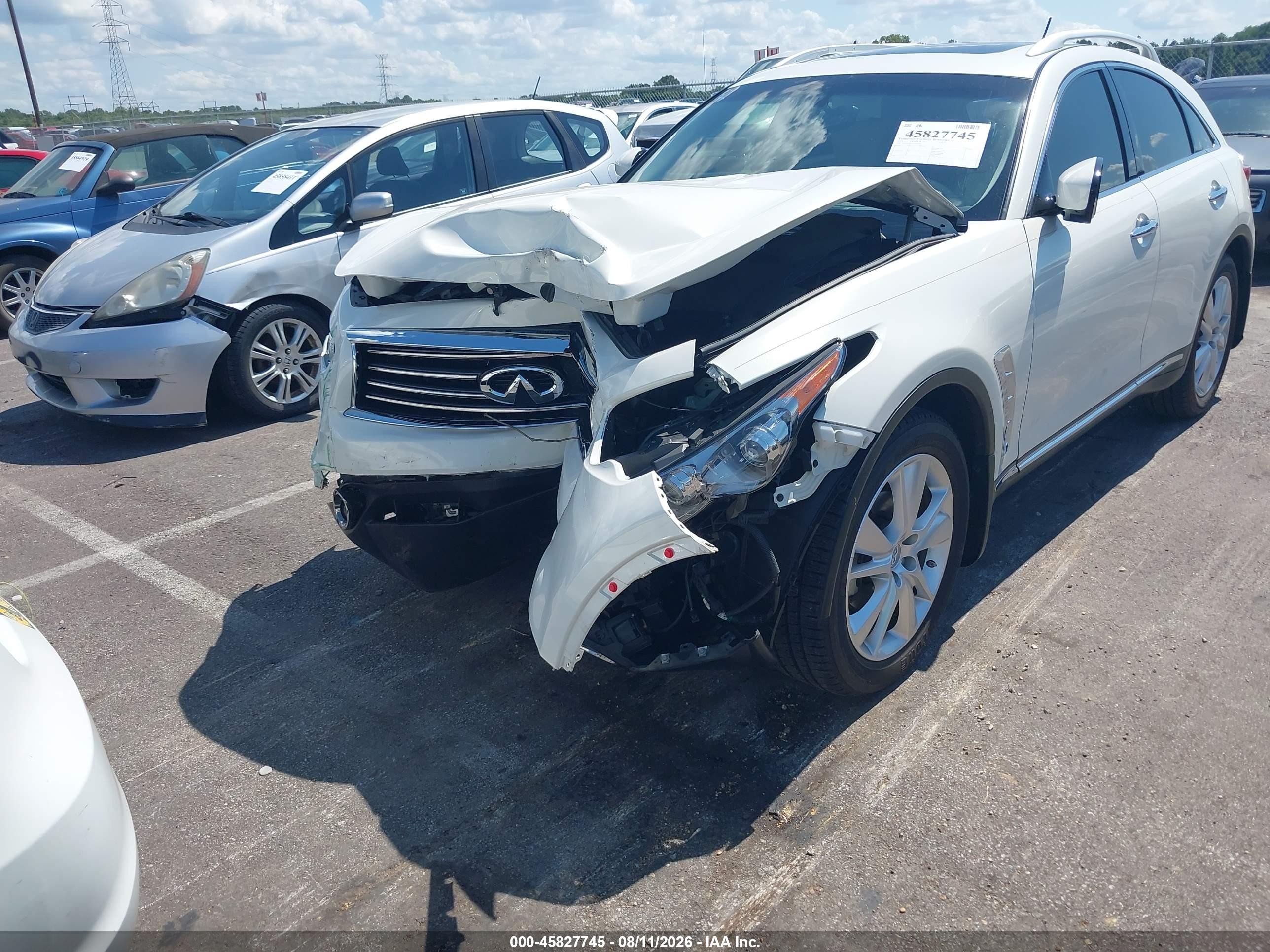 2012 Infiniti Fx35 Белый vin: JN8AS1MU1CM122661