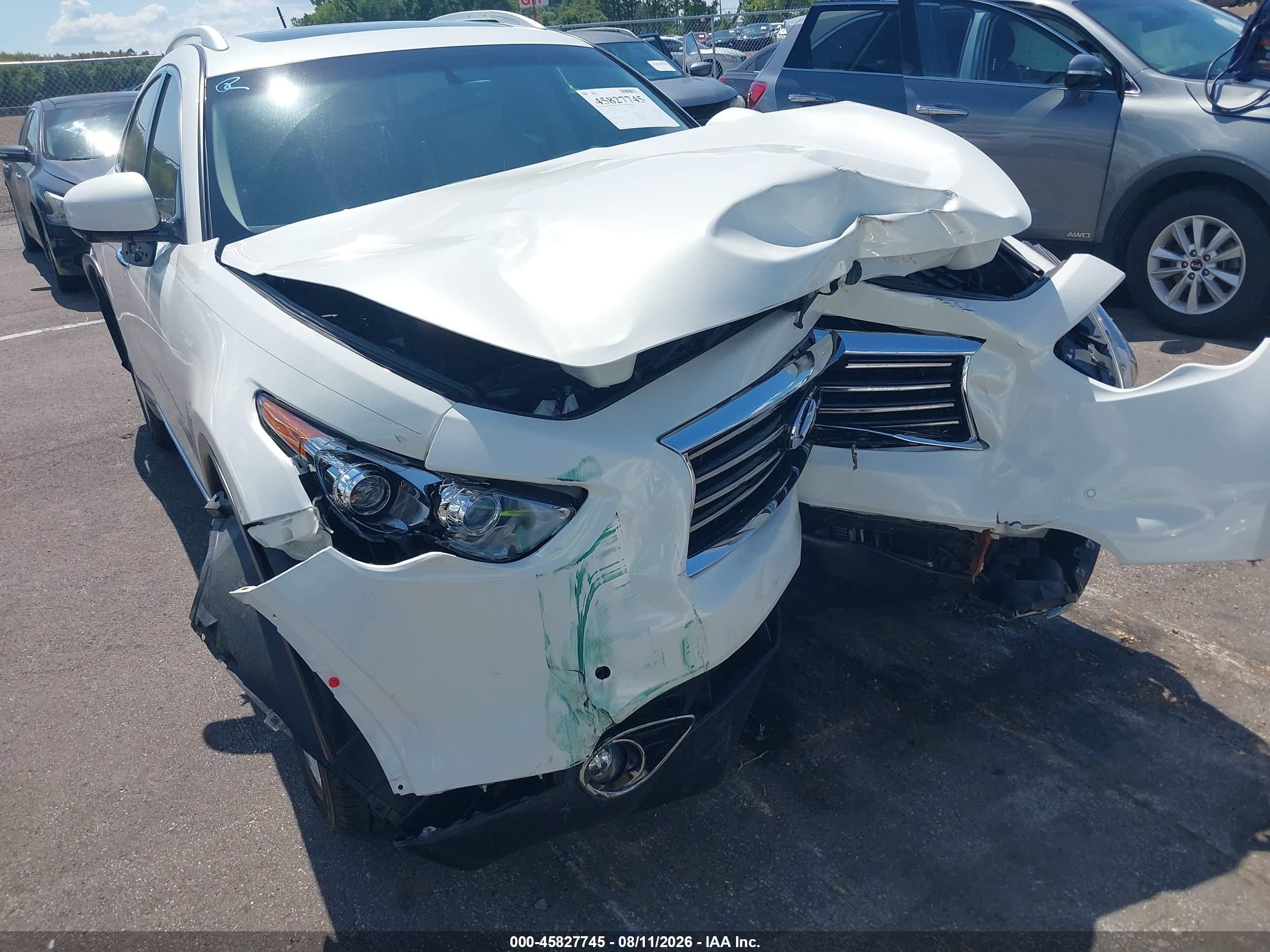 2012 Infiniti Fx35 Белый vin: JN8AS1MU1CM122661