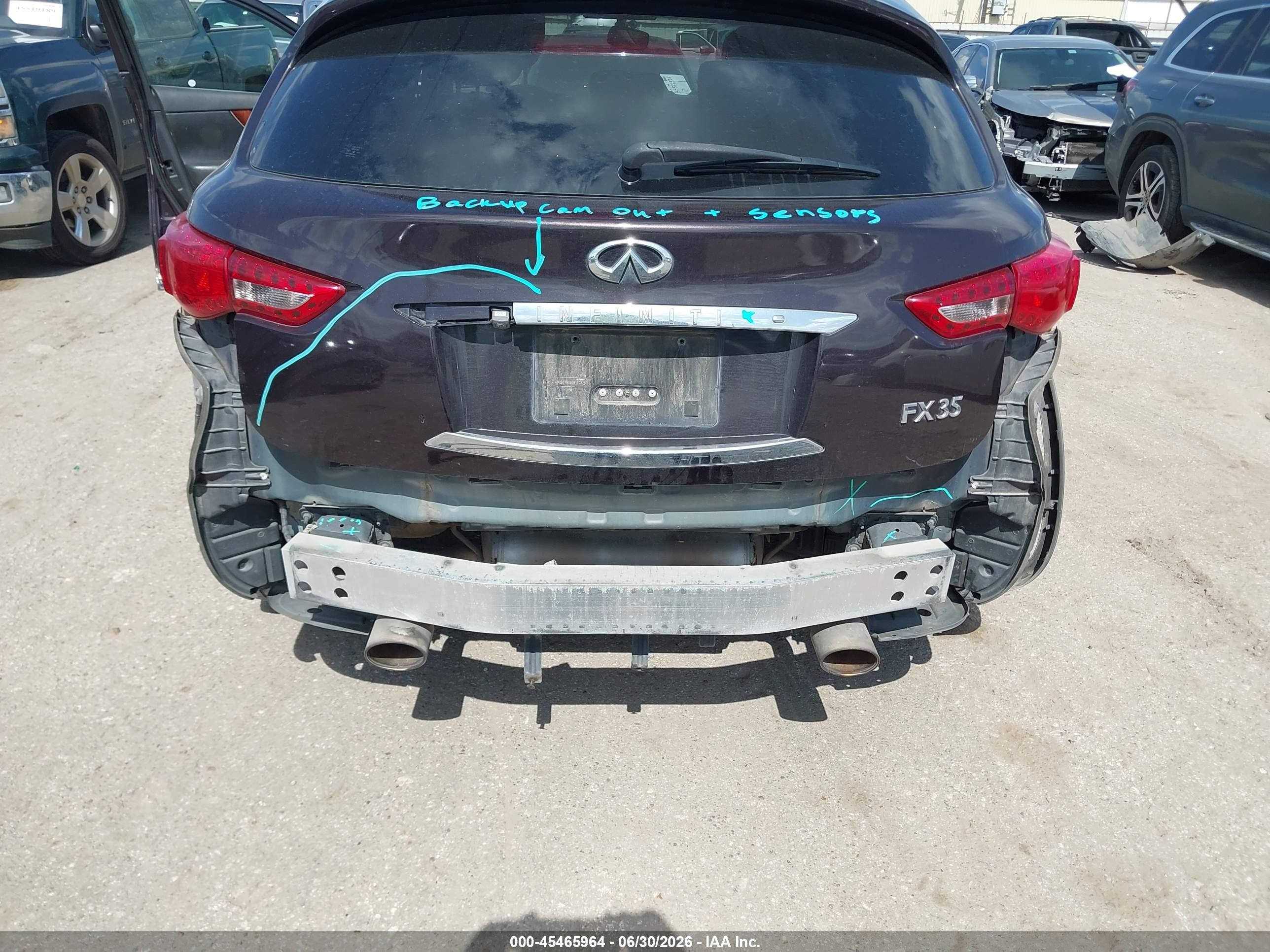 2011 Infiniti Fx35   Purple vin: JN8AS1MU2BM110226