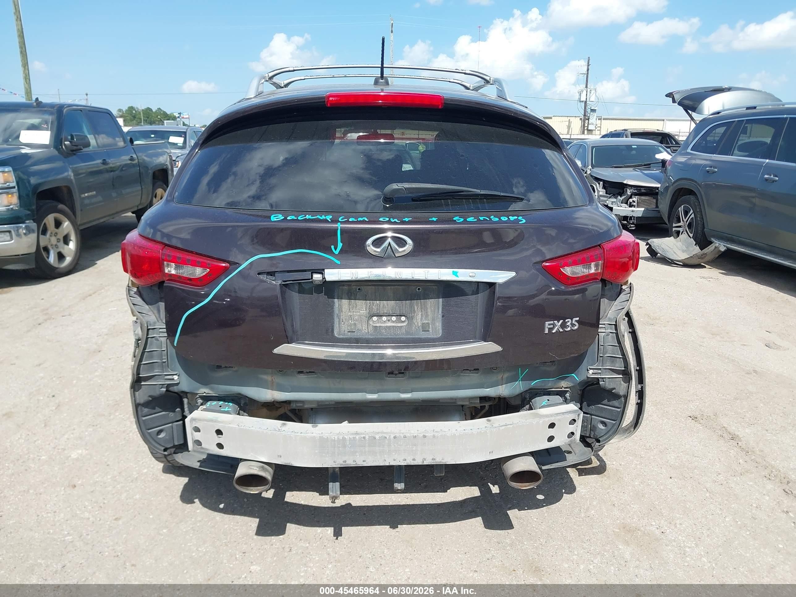 2011 Infiniti Fx35   Purple vin: JN8AS1MU2BM110226