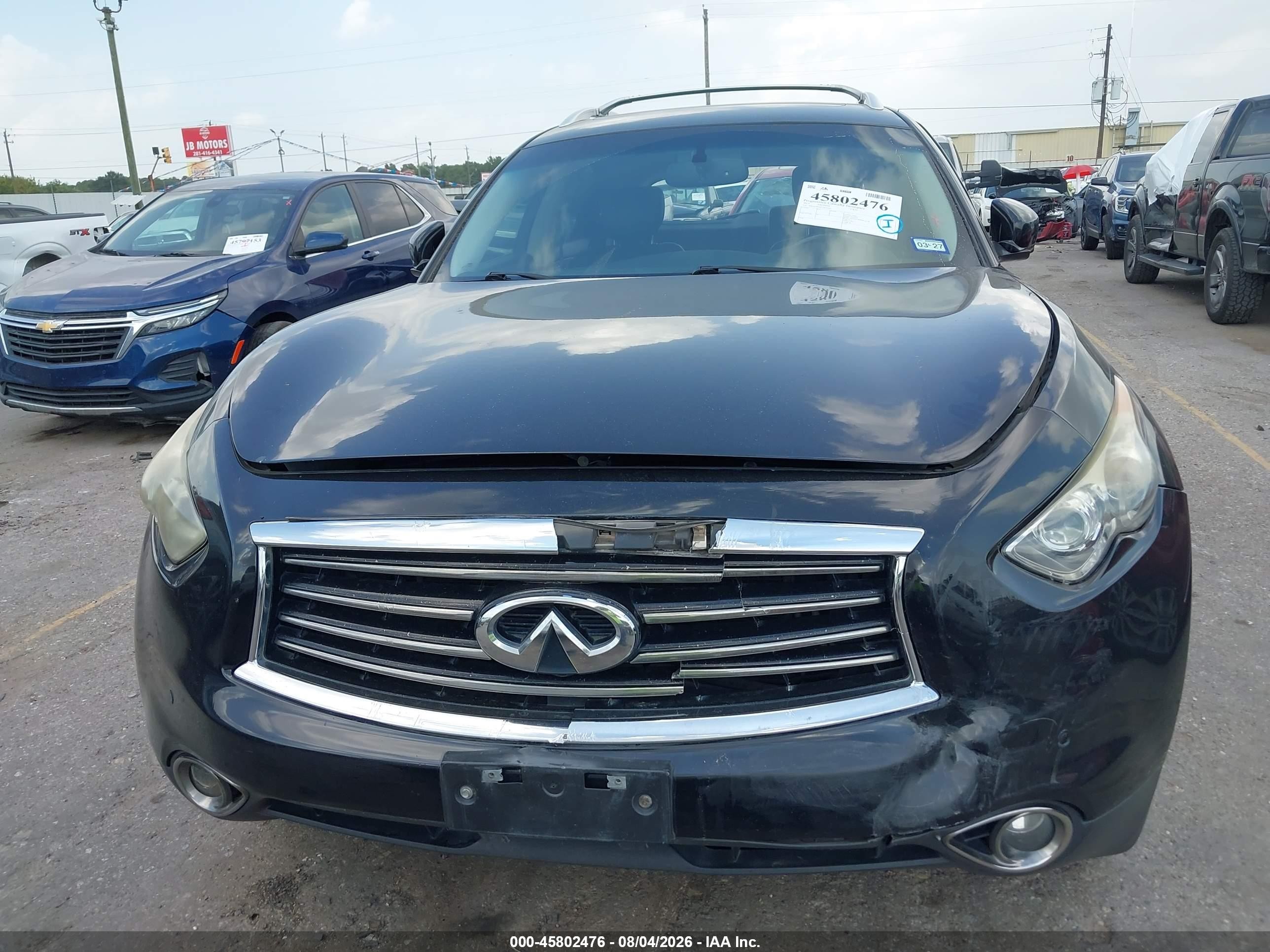 2012 Infiniti Fx35   Black vin: JN8AS1MW0CM152347