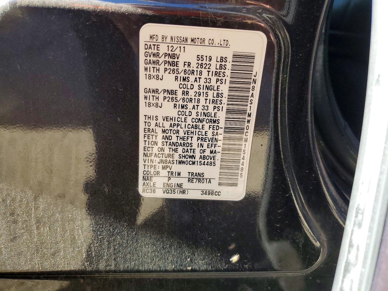 2012 Infiniti Fx35 Base Purple vin: JN8AS1MW0CM154485