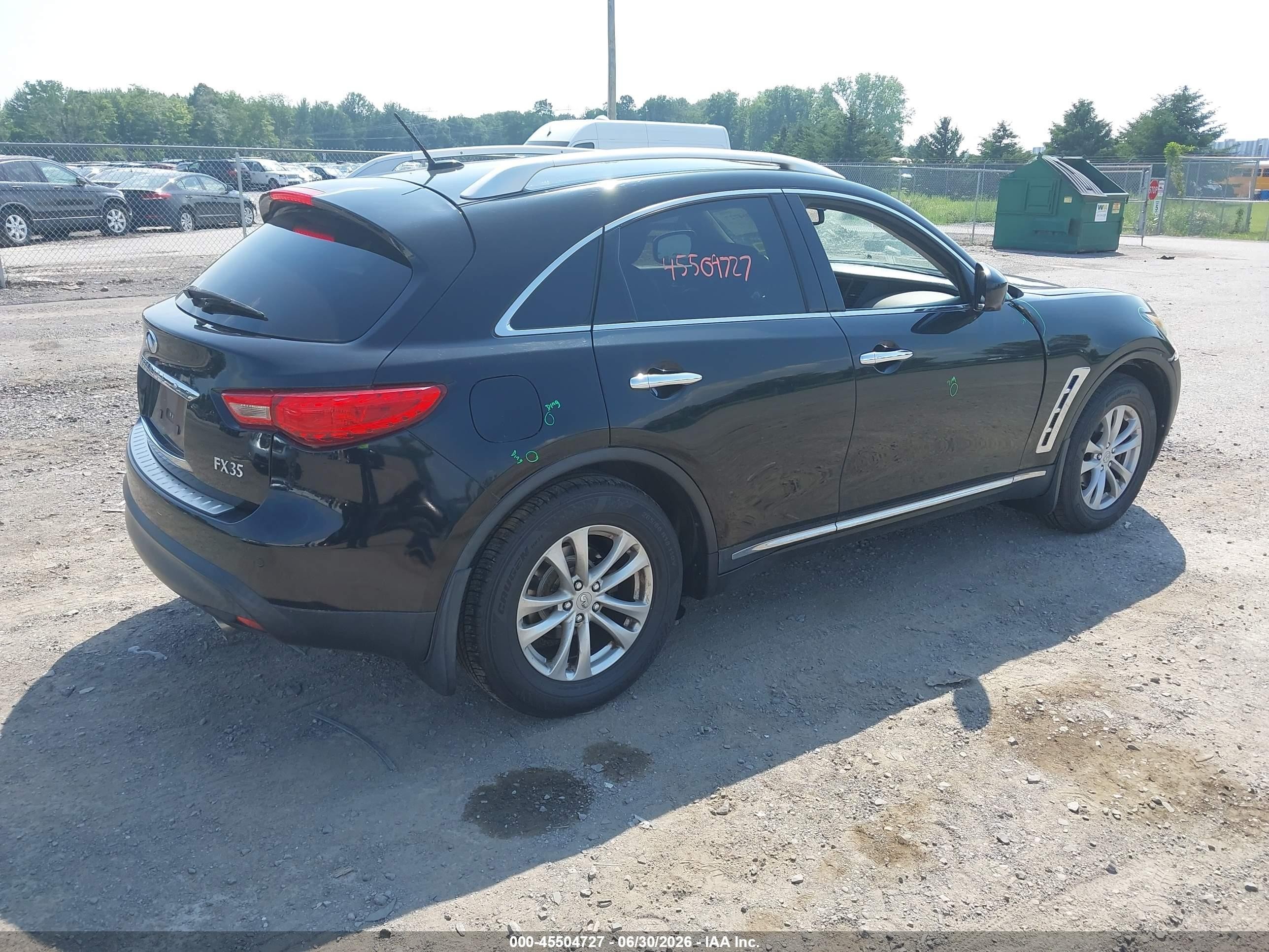 2012 Infiniti Fx35   Black vin: JN8AS1MW2CM151314