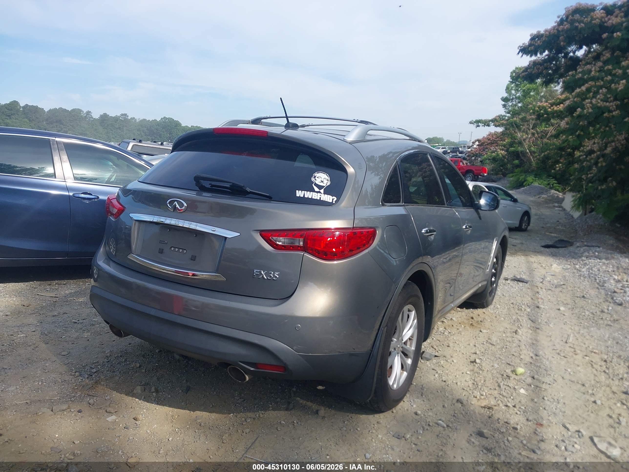 2010 Infiniti Fx35   Gray vin: JN8AS1MW3AM850920