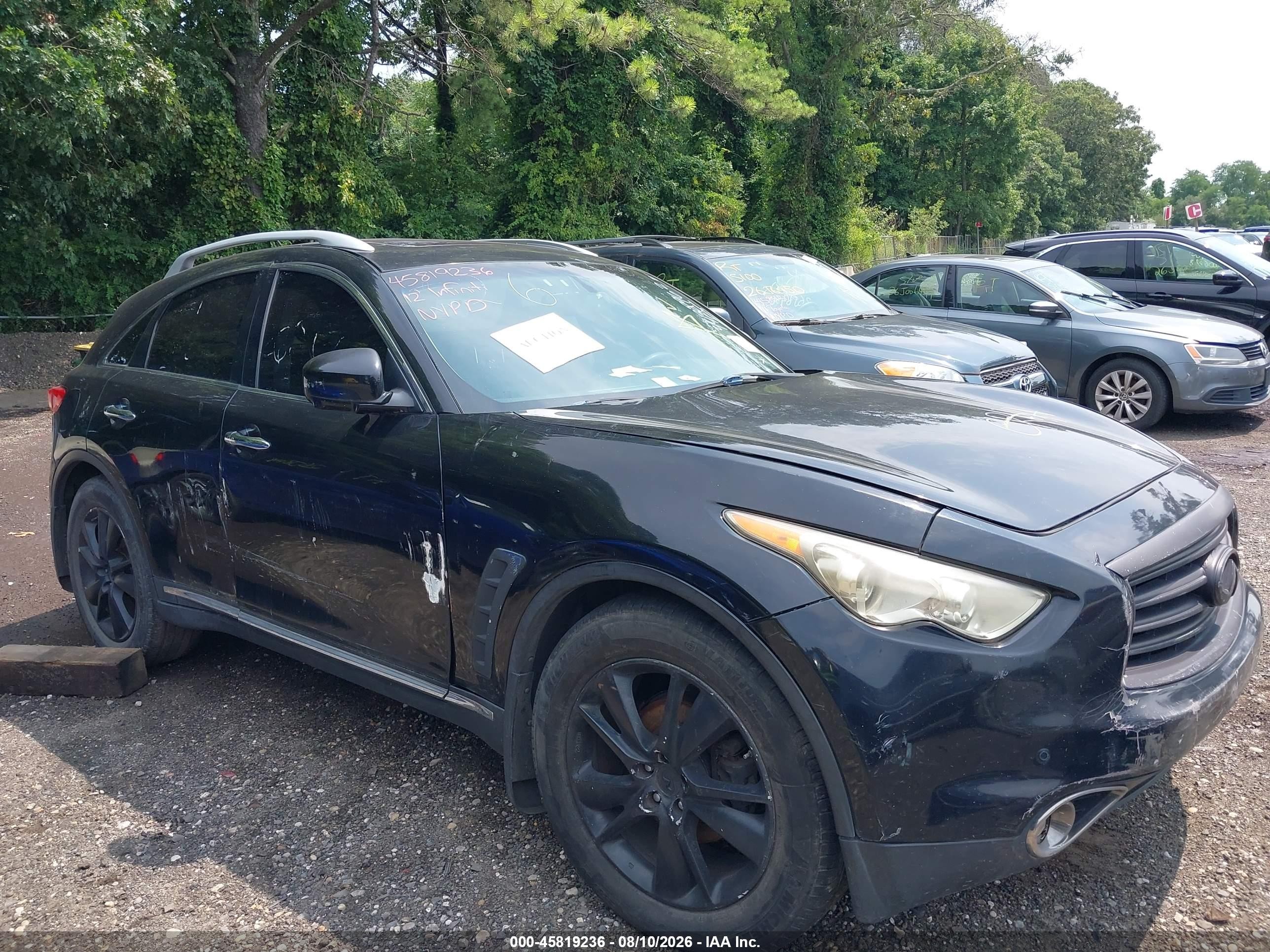 2012 Infiniti Fx35 Black vin: JN8AS1MW5CM152408