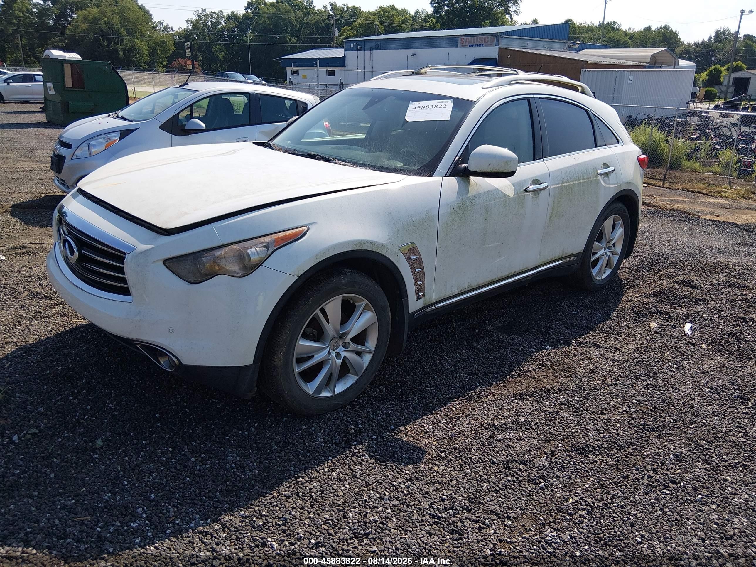 2012 Infiniti Fx35   White vin: JN8AS1MW7CM154936