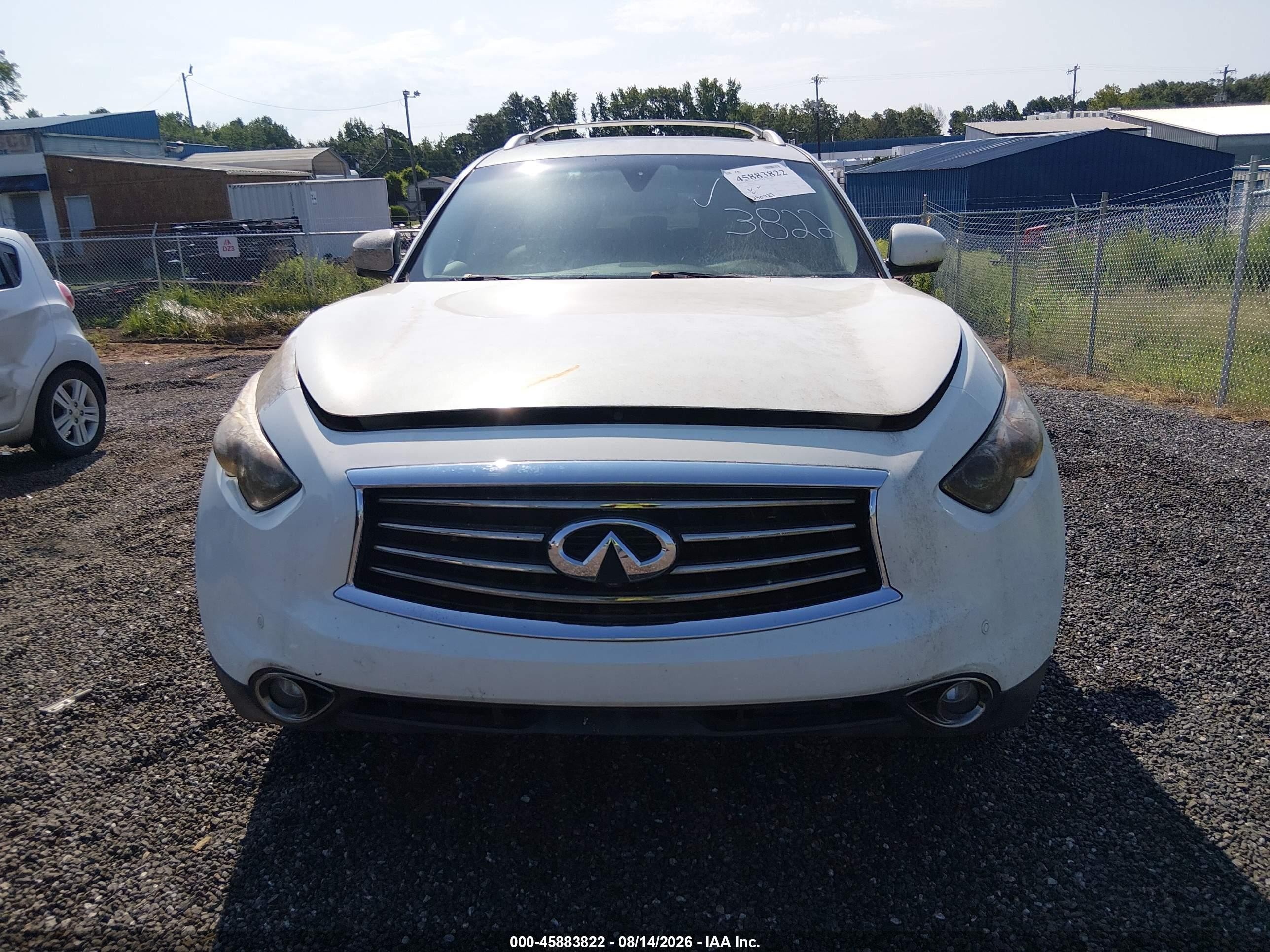 2012 Infiniti Fx35   White vin: JN8AS1MW7CM154936