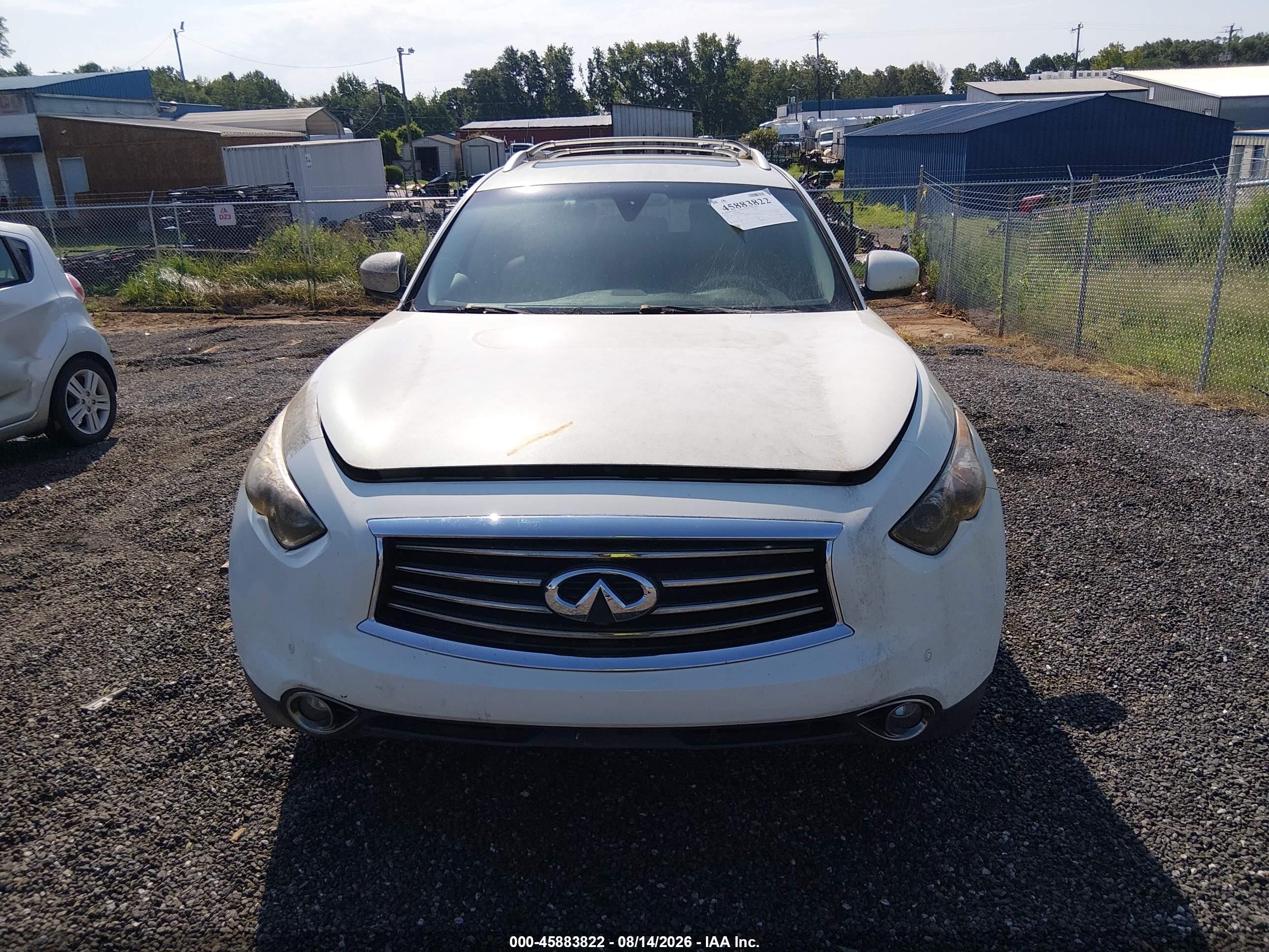 2012 Infiniti Fx35   White vin: JN8AS1MW7CM154936