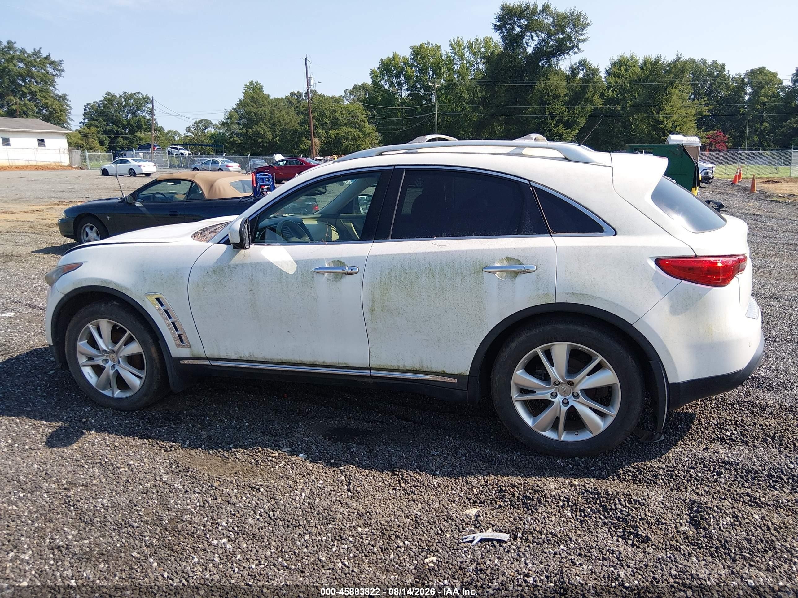 2012 Infiniti Fx35   White vin: JN8AS1MW7CM154936