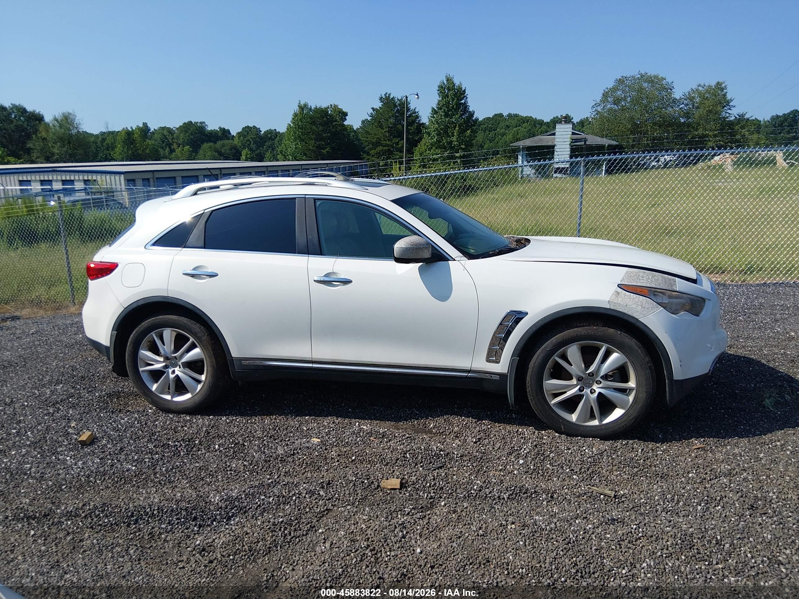 2012 Infiniti Fx35   White vin: JN8AS1MW7CM154936