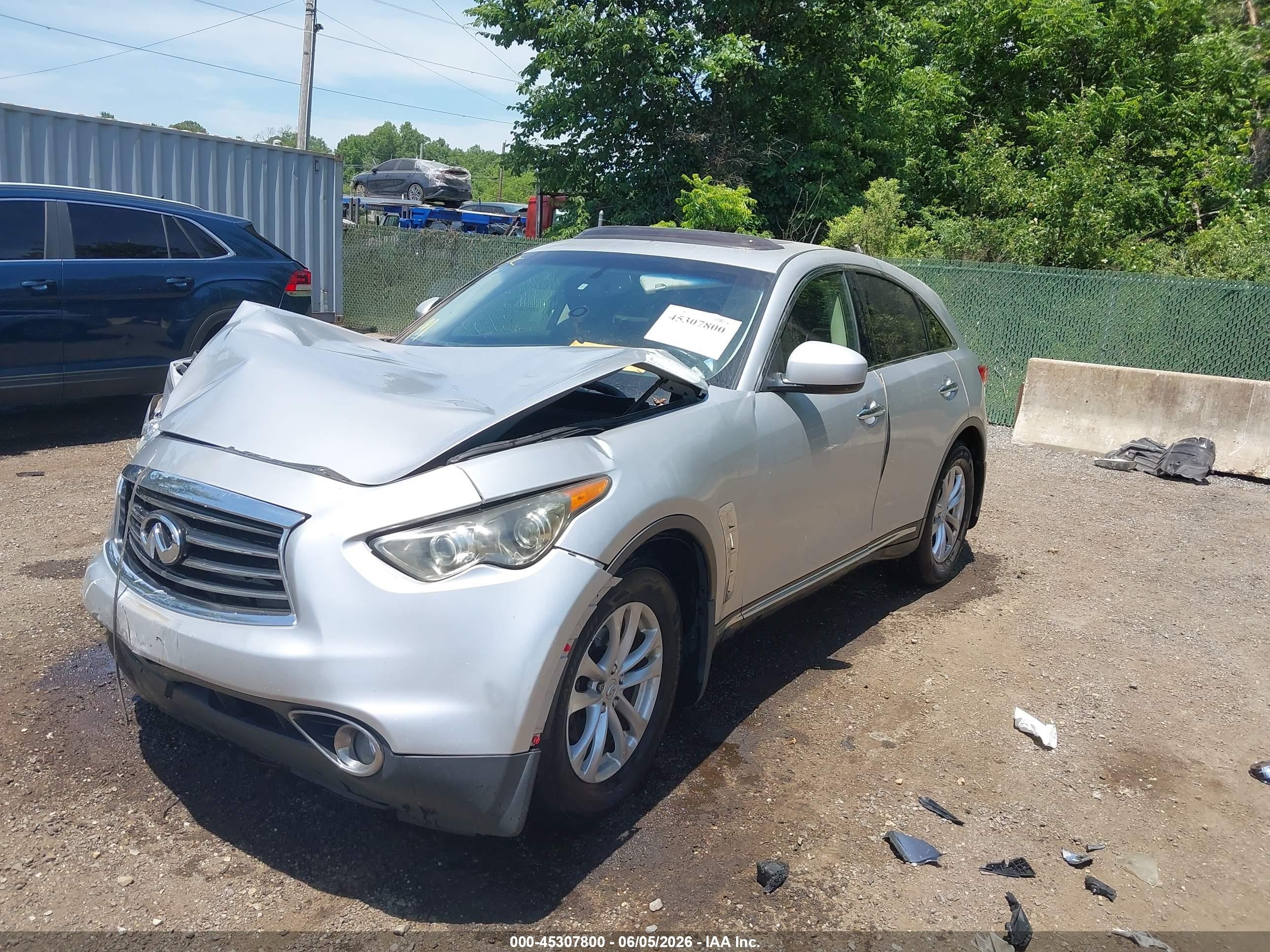2012 Infiniti Fx35   Silver vin: JN8AS1MW8CM150037