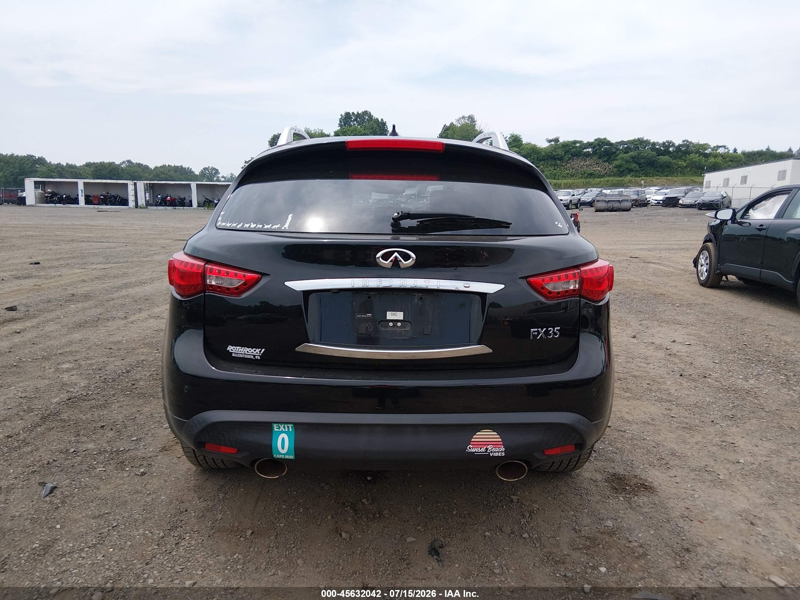 2012 Infiniti Fx35   Black vin: JN8AS1MW9CM155327