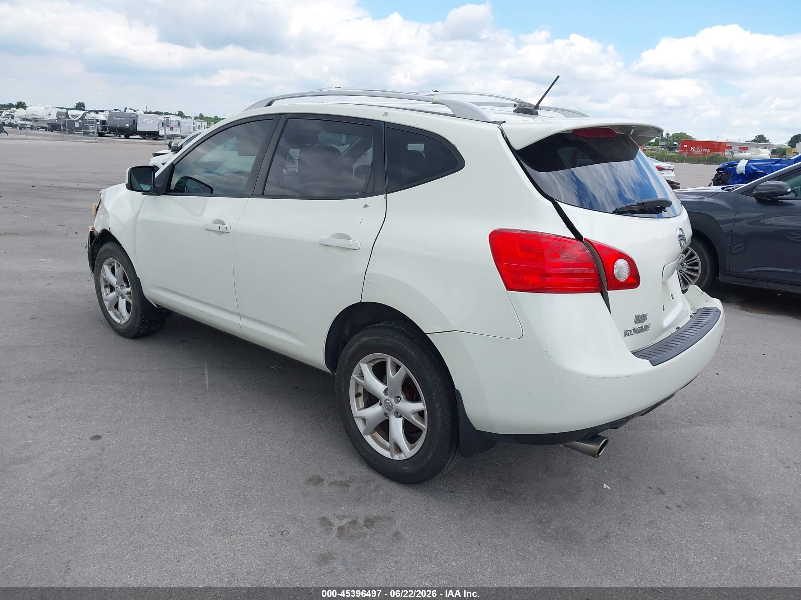 2009 Nissan Rogue Sl White vin: JN8AS58T09W324283