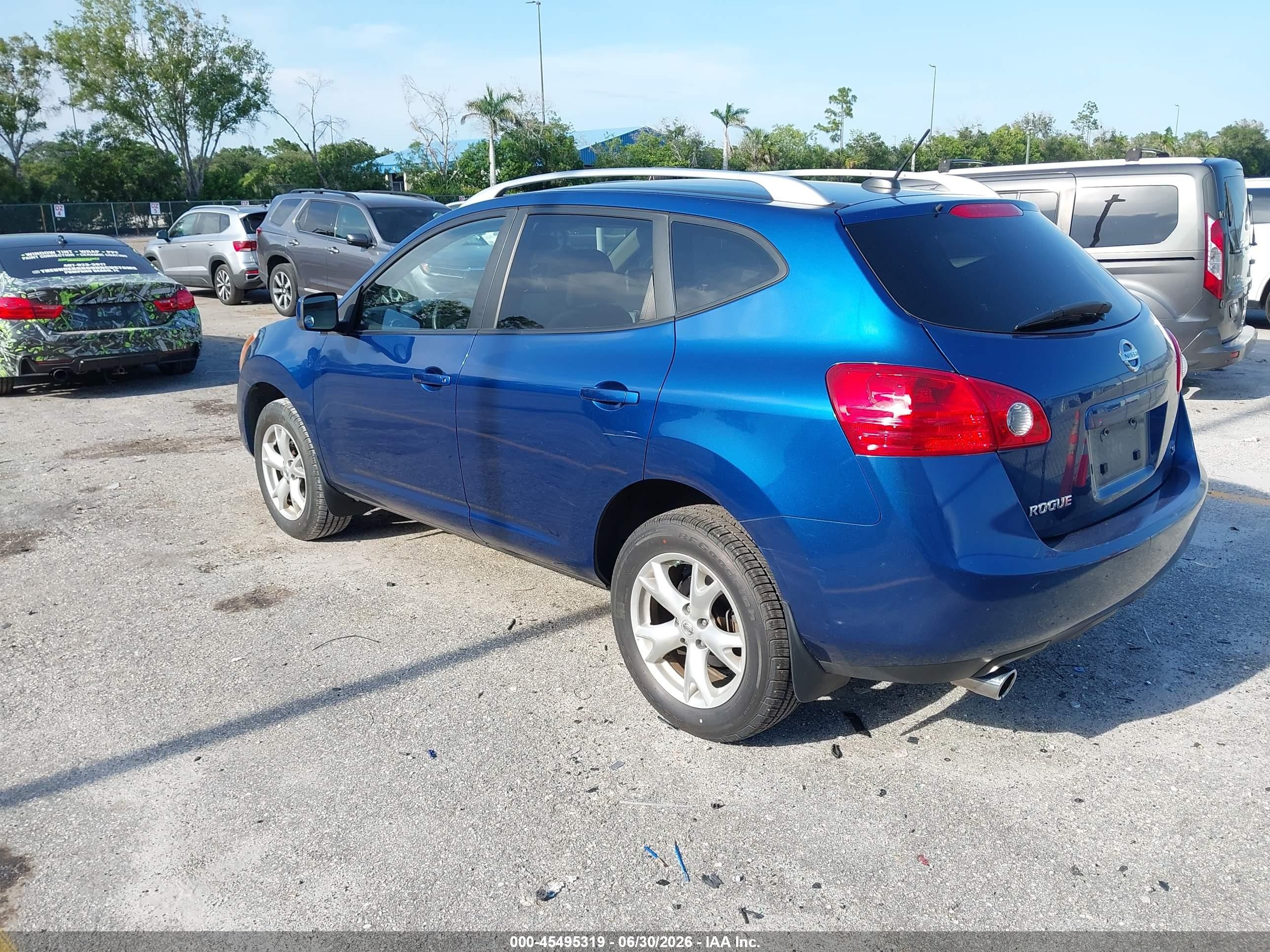 2008 Nissan Rogue Sl Blue vin: JN8AS58T18W000502