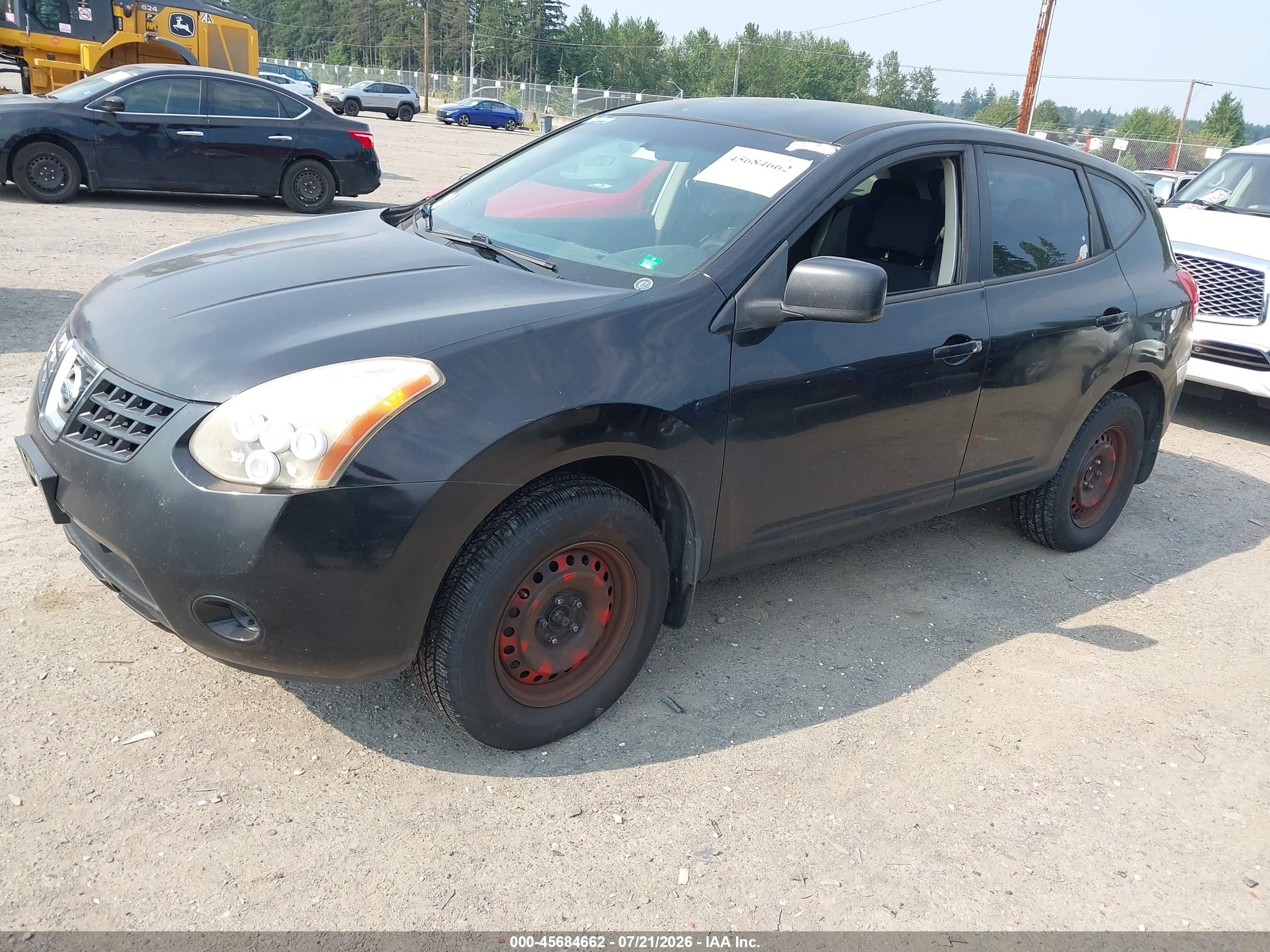 2008 Nissan Rogue S Black vin: JN8AS58T18W024816
