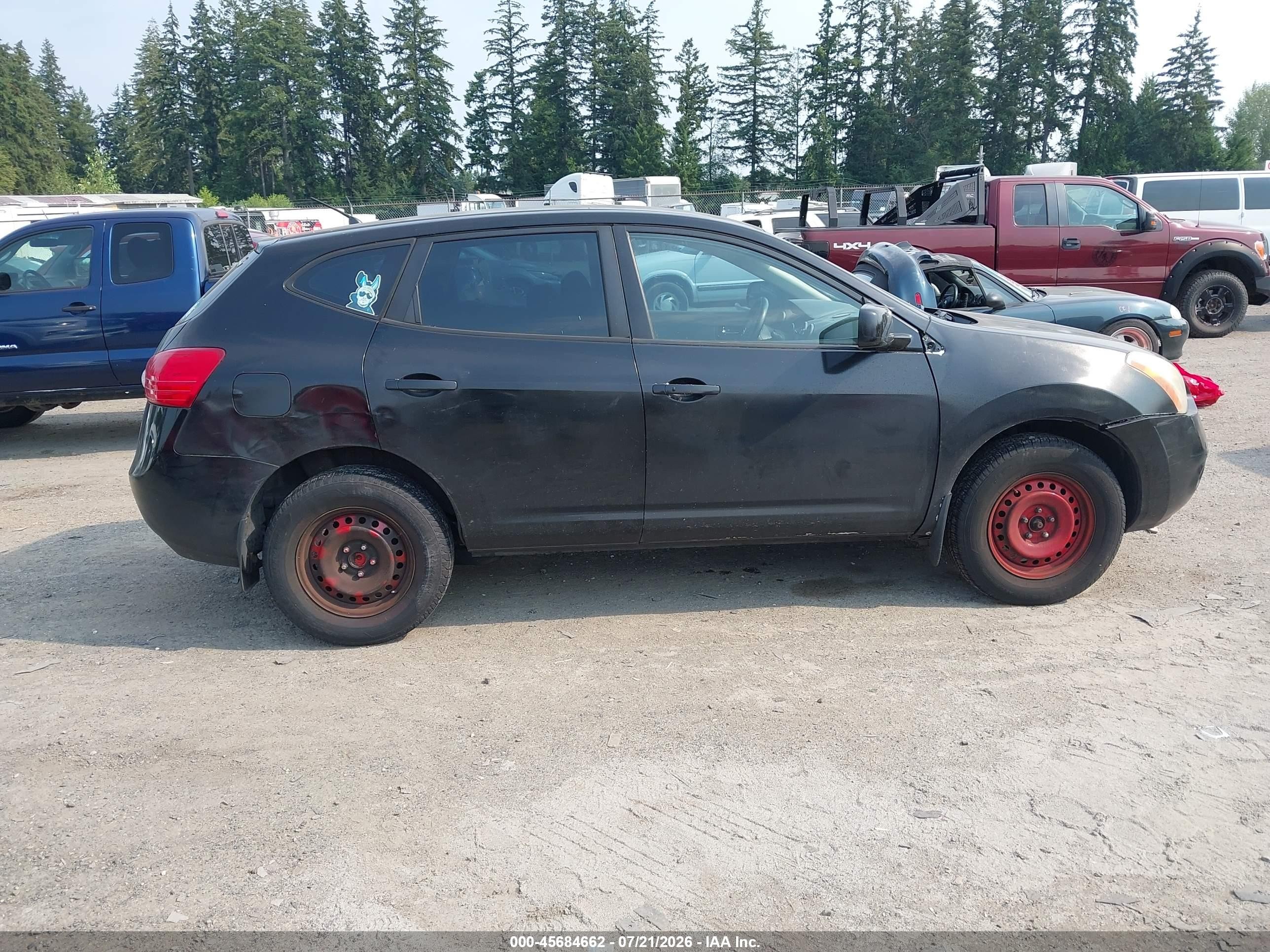 2008 Nissan Rogue S Black vin: JN8AS58T18W024816