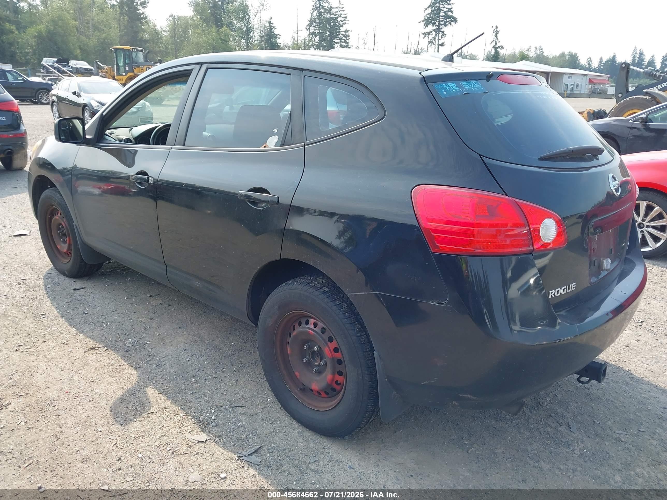 2008 Nissan Rogue S Black vin: JN8AS58T18W024816