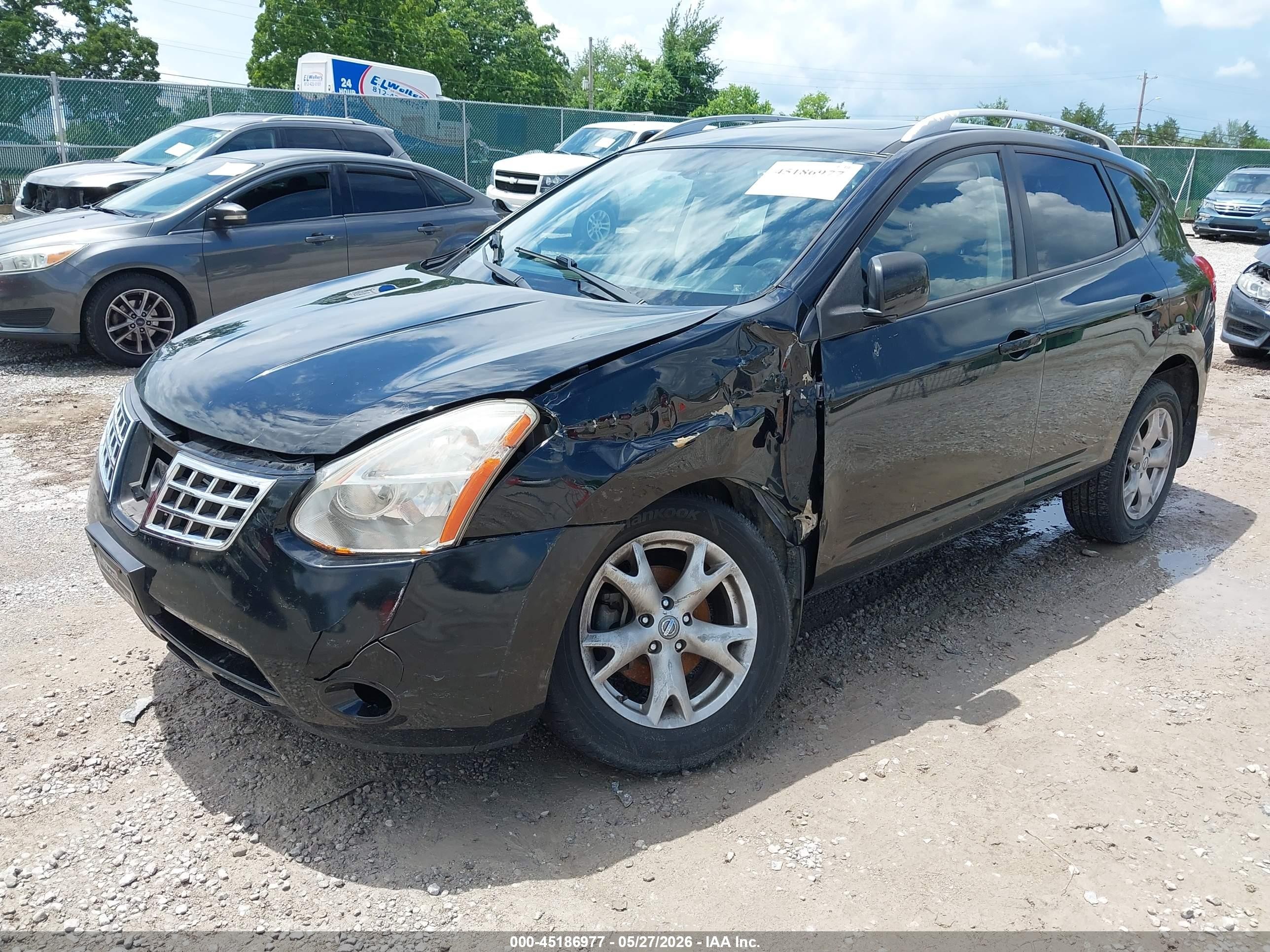 2008 Nissan Rogue Sl Black vin: JN8AS58T38W015051