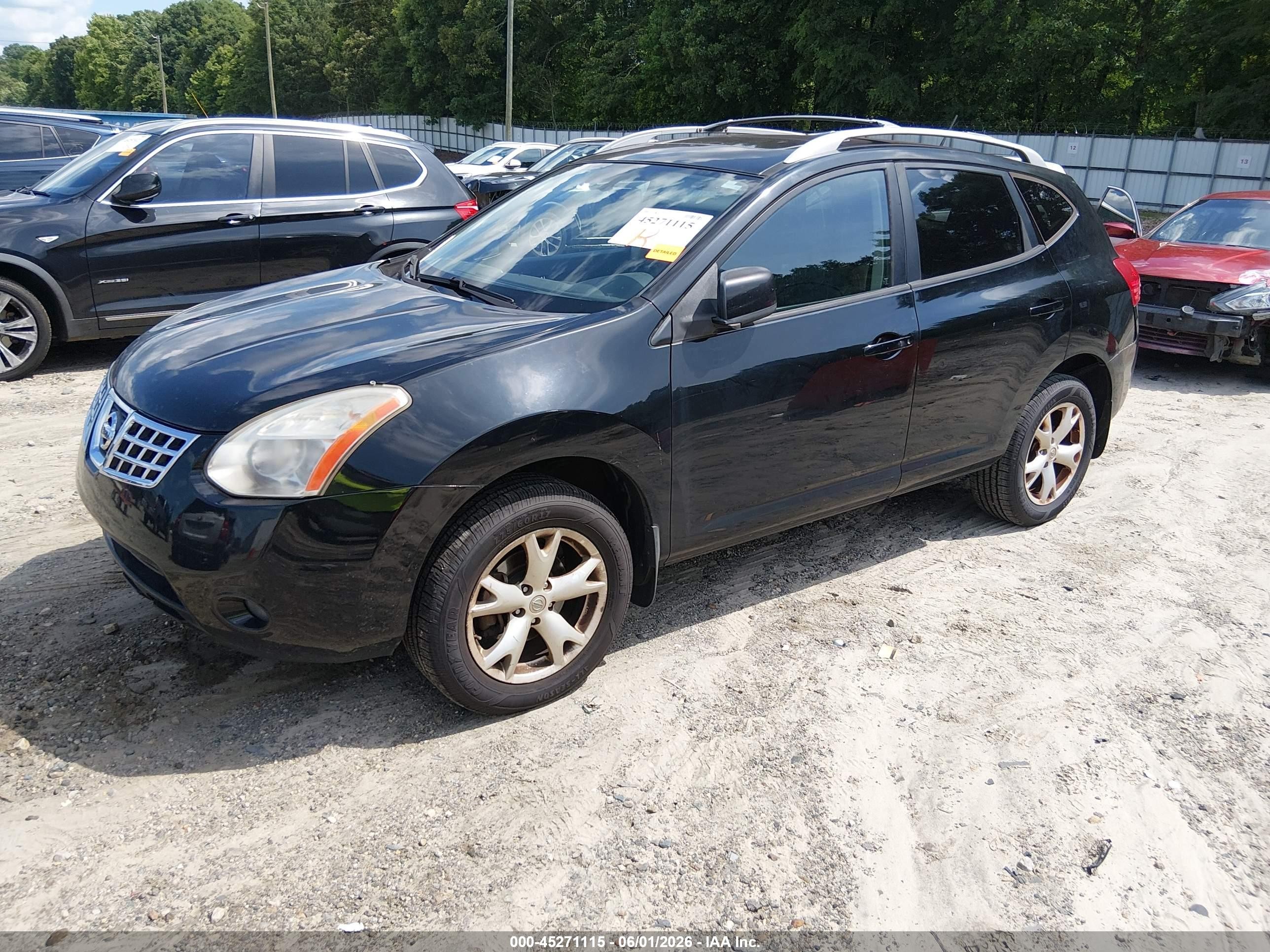 2009 Nissan Rogue Sl Black vin: JN8AS58T39W056698