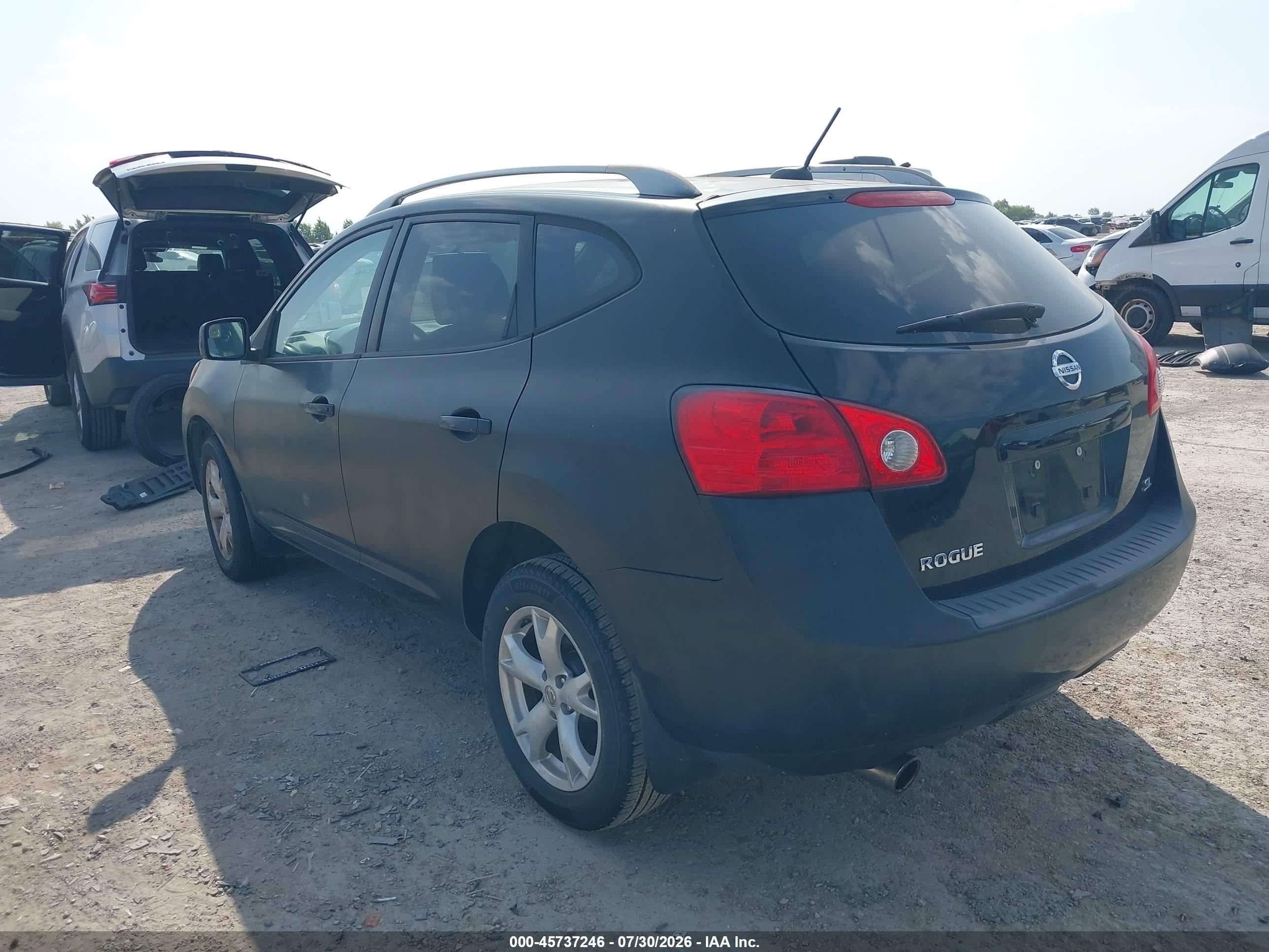 2008 Nissan Rogue Sl Black vin: JN8AS58T48W007380