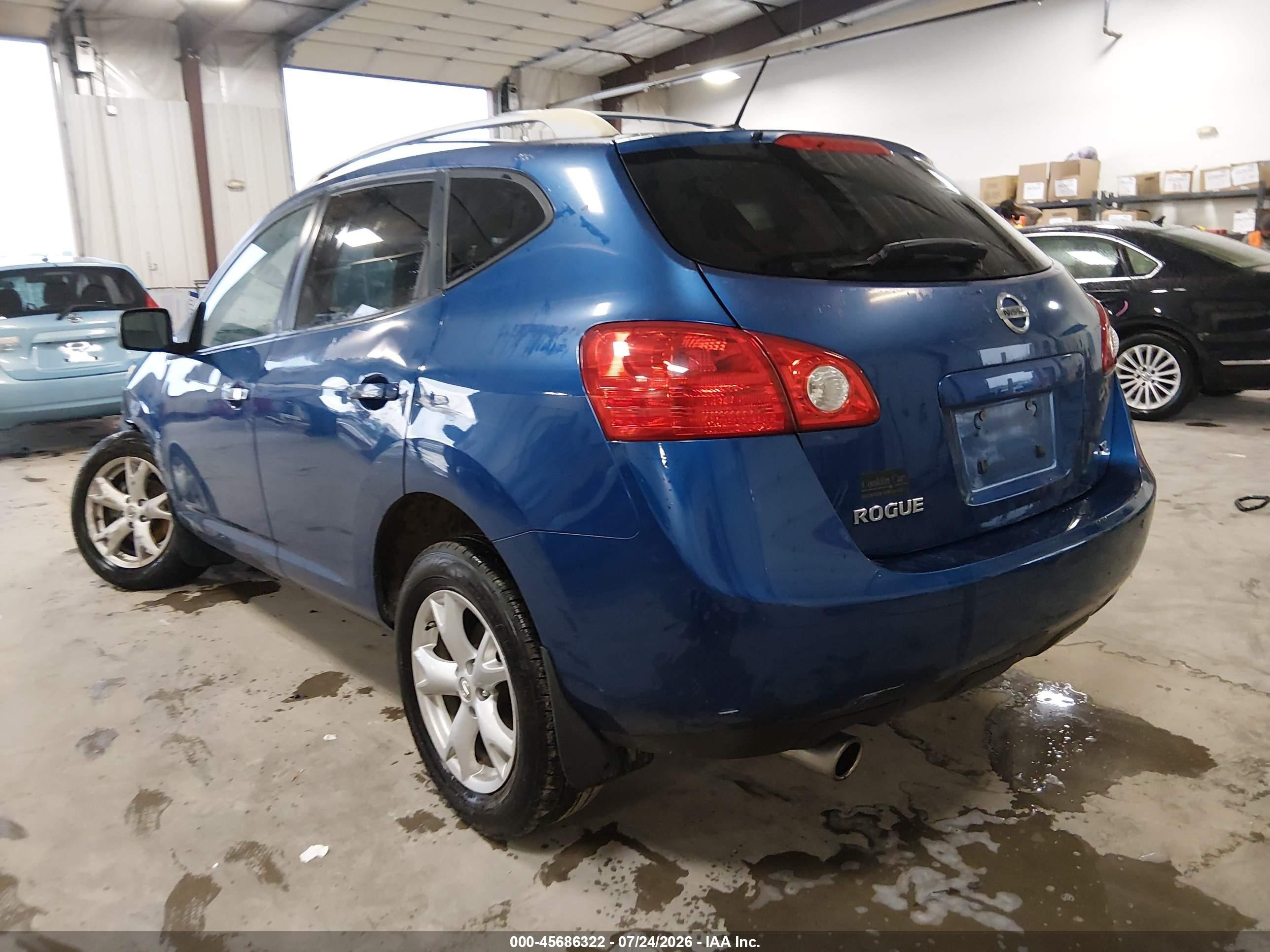 2008 Nissan Rogue Sl Синий vin: JN8AS58T48W022994