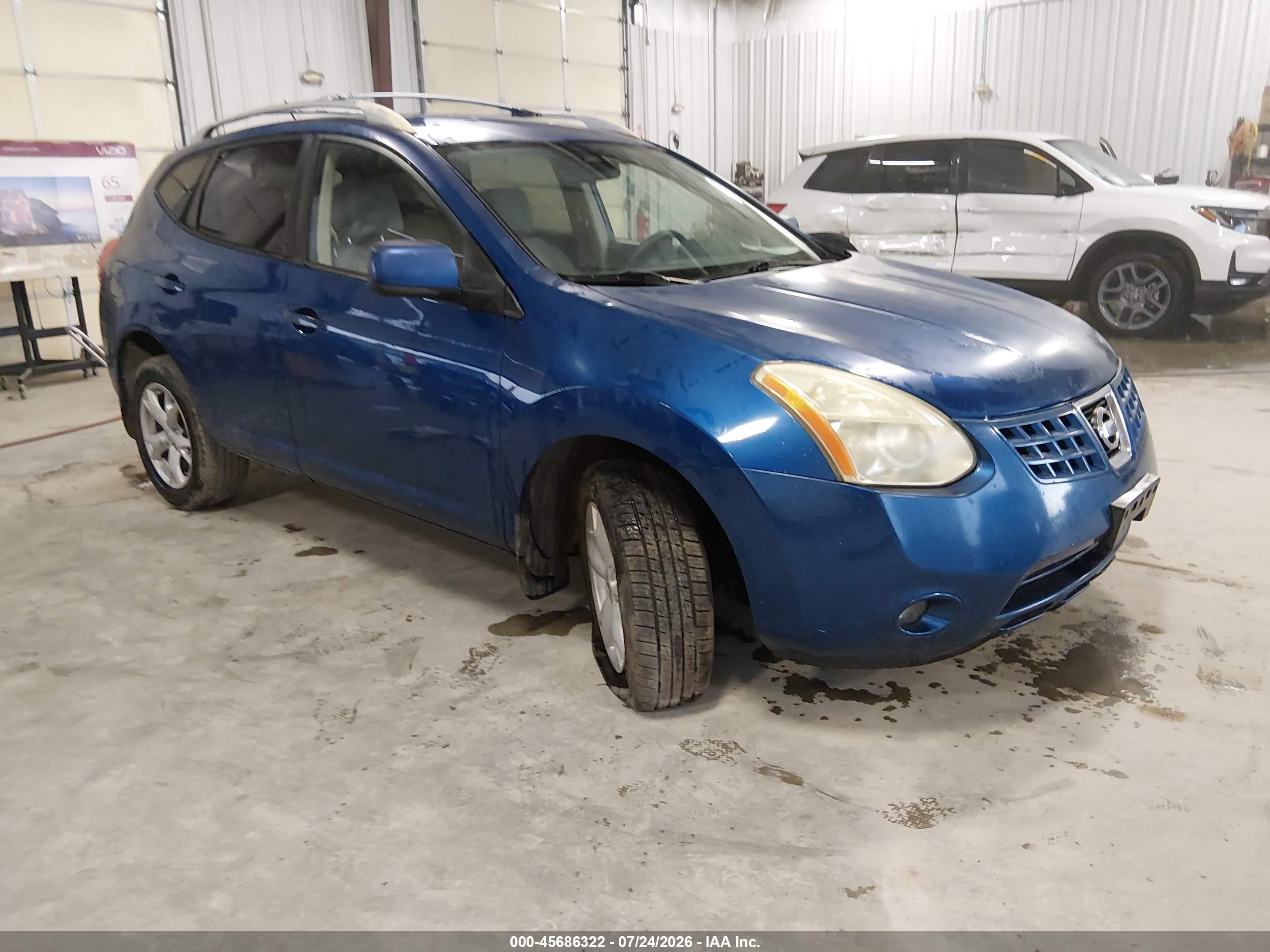 2008 Nissan Rogue Sl Синий vin: JN8AS58T48W022994