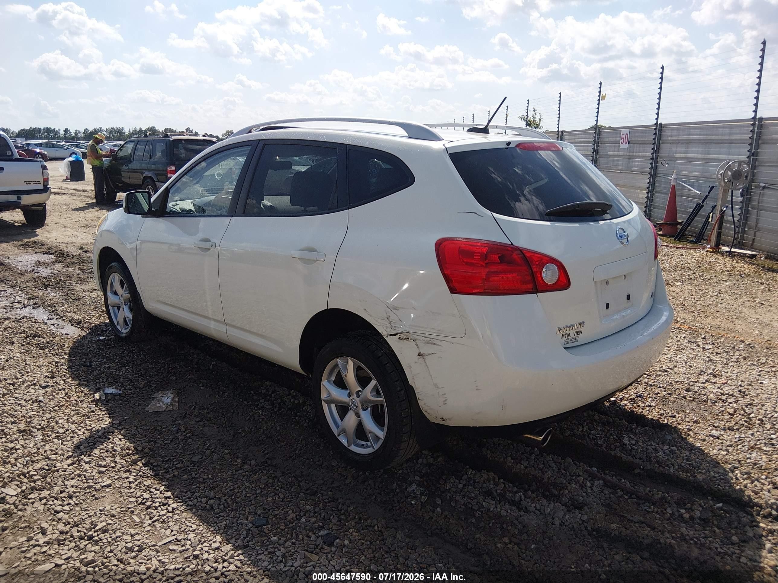 2008 Nissan Rogue Sl White vin: JN8AS58T48W023546