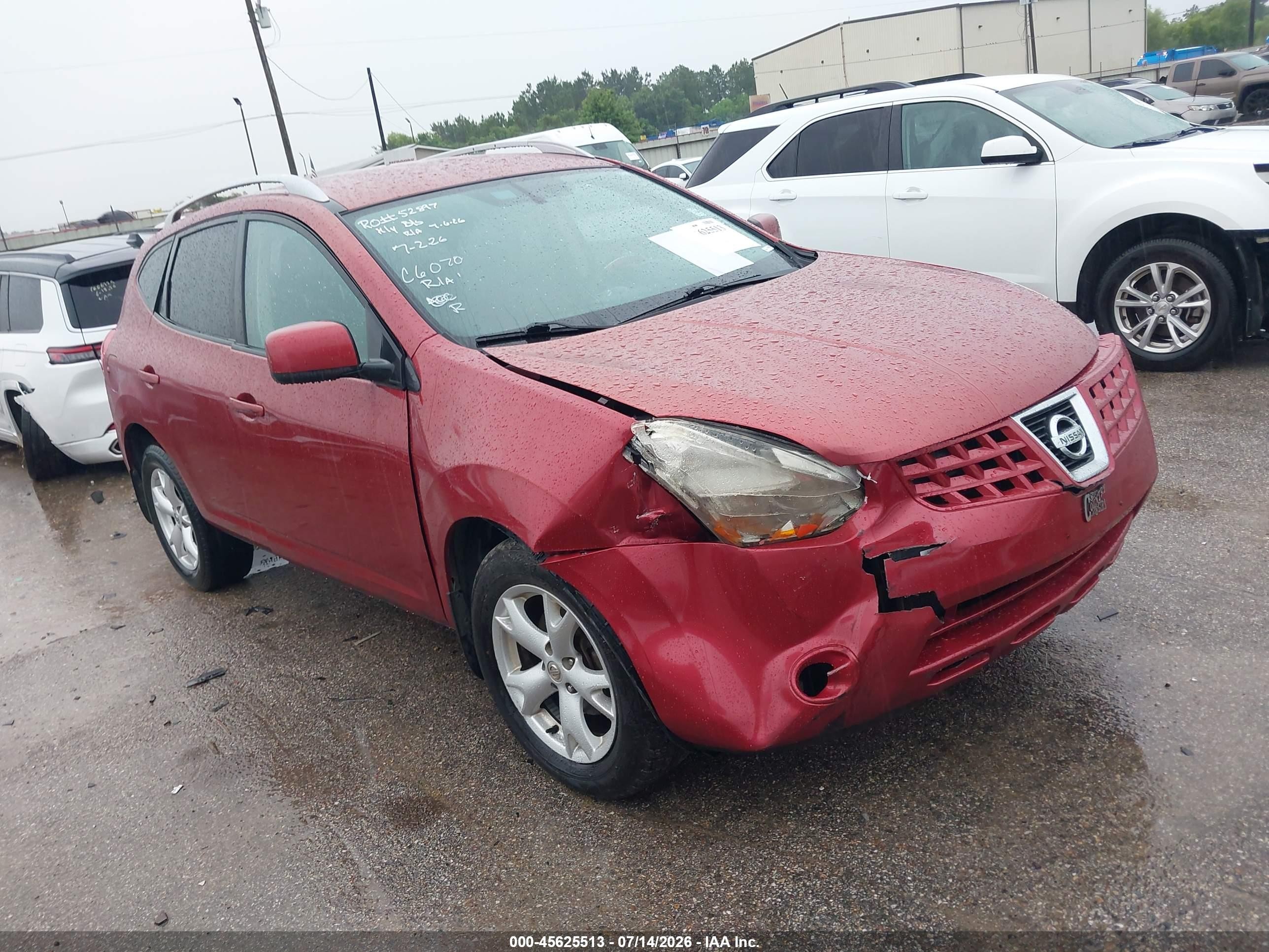 2008 Nissan Rogue Sl Red vin: JN8AS58T58W023359