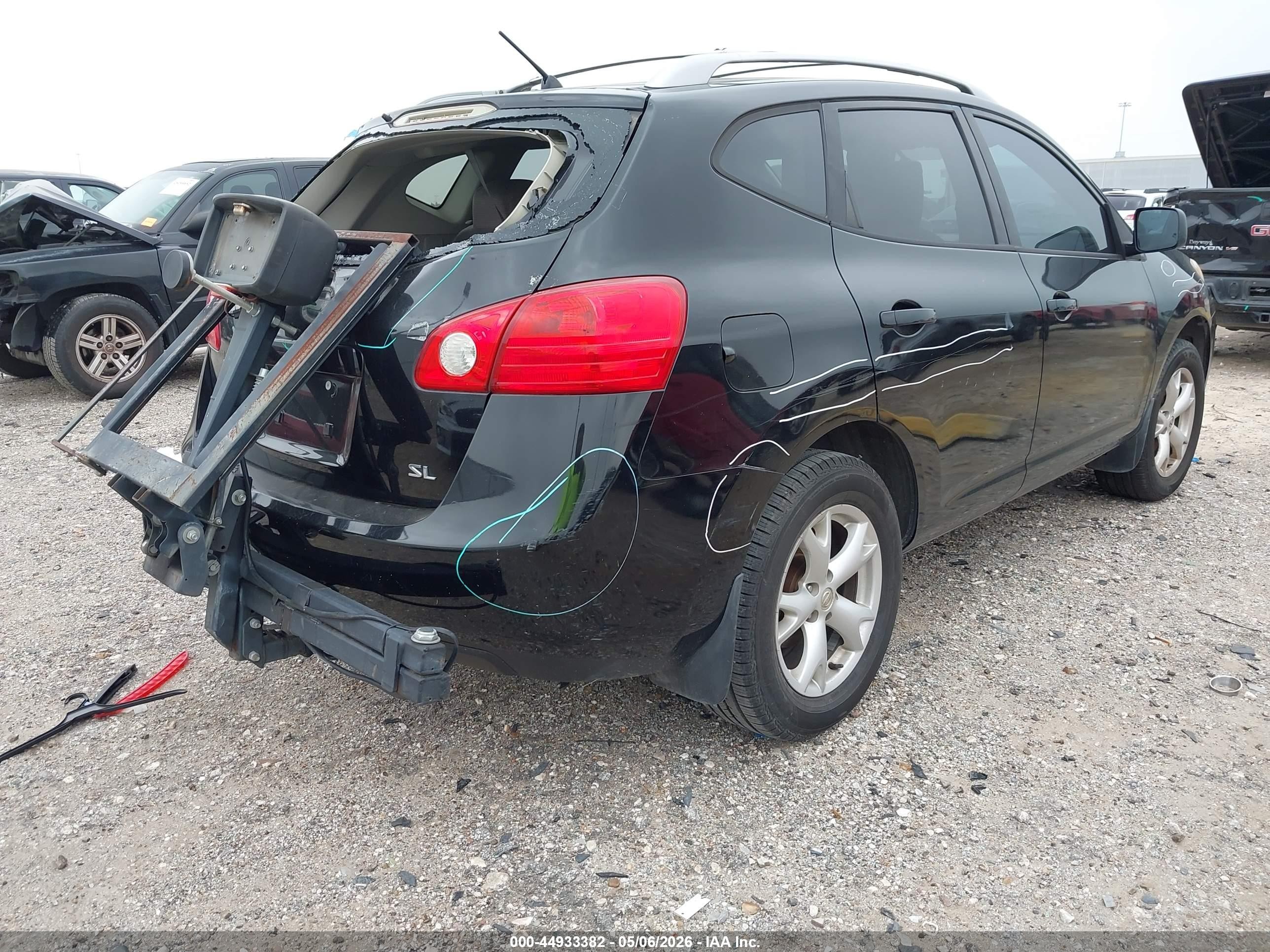 2009 Nissan Rogue Sl Черный vin: JN8AS58T59W320181