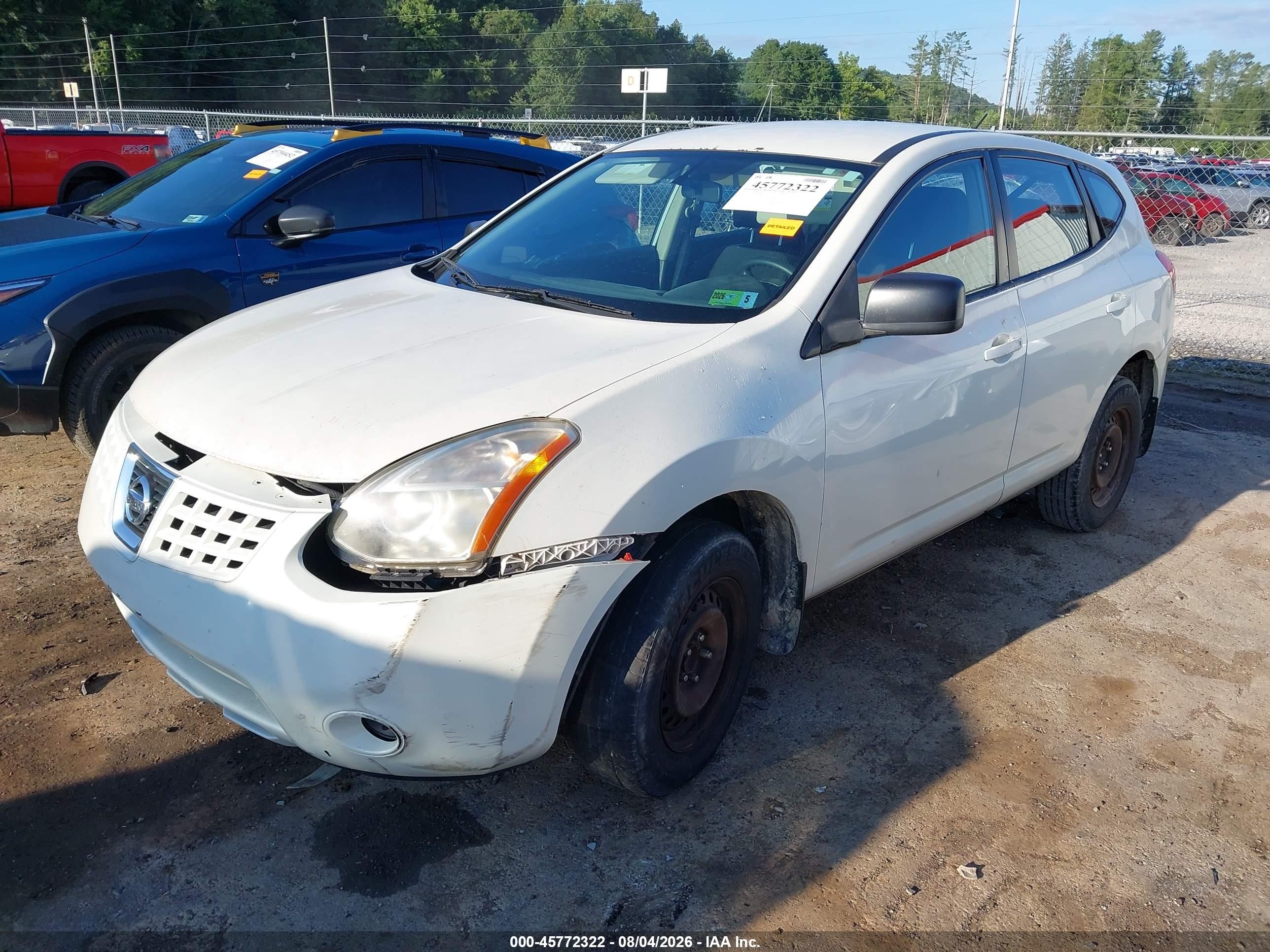 2009 Nissan Rogue S White vin: JN8AS58T59W323484