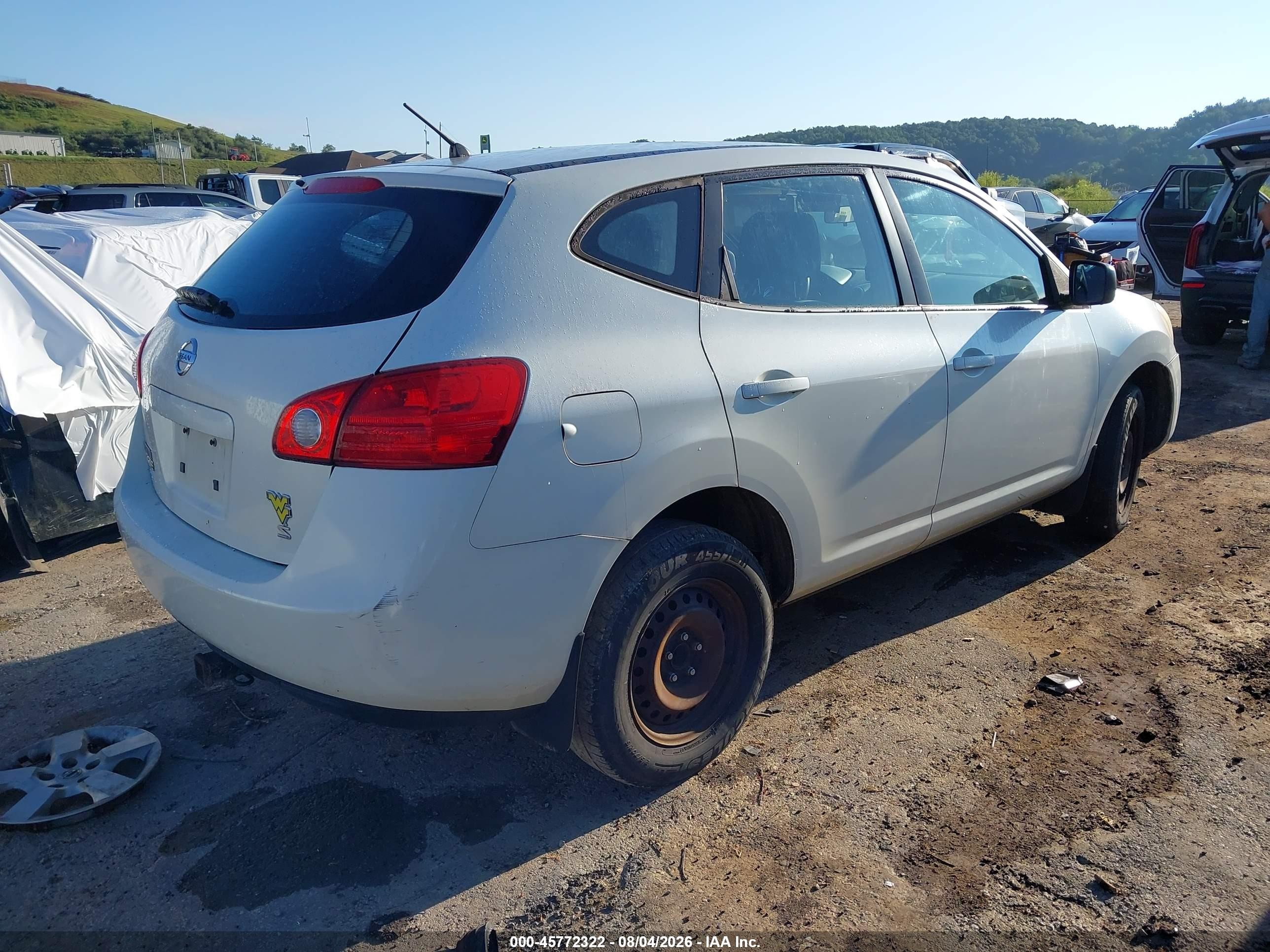 2009 Nissan Rogue S White vin: JN8AS58T59W323484