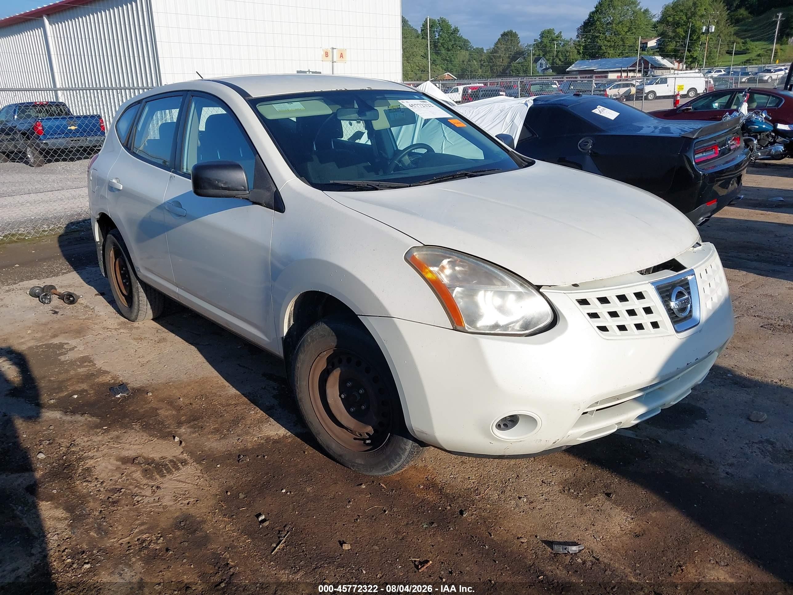 2009 Nissan Rogue S White vin: JN8AS58T59W323484