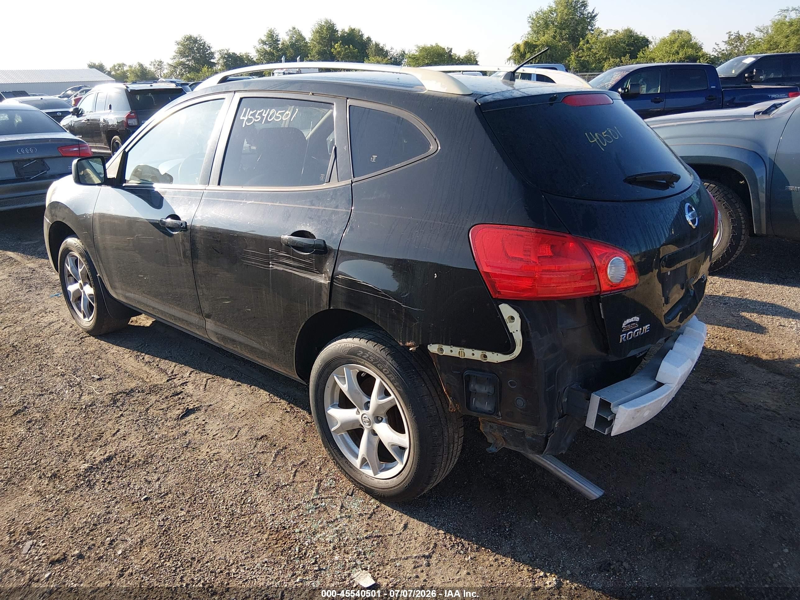 2008 Nissan Rogue Sl Black vin: JN8AS58T68W016288