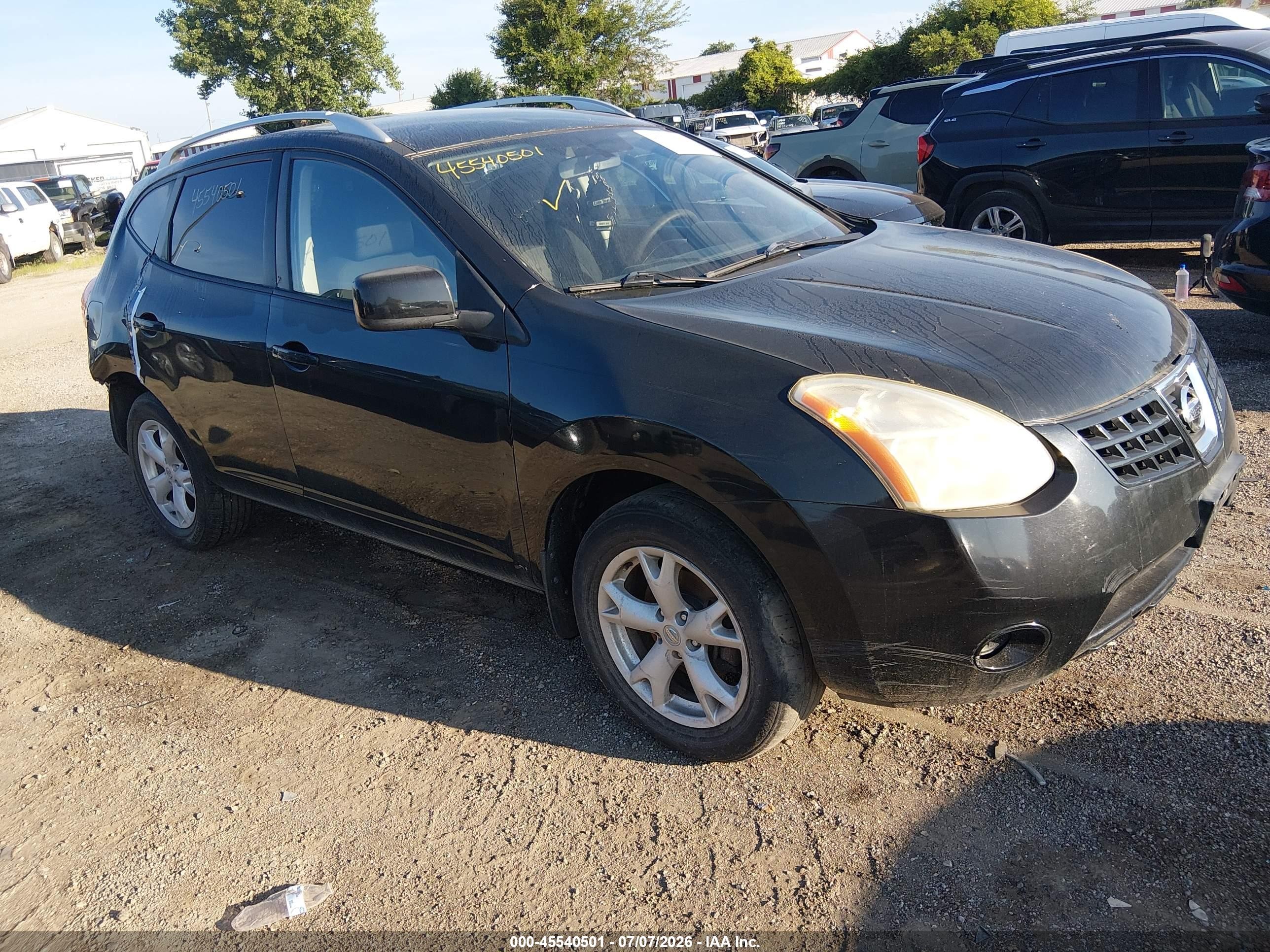 2008 Nissan Rogue Sl Black vin: JN8AS58T68W016288
