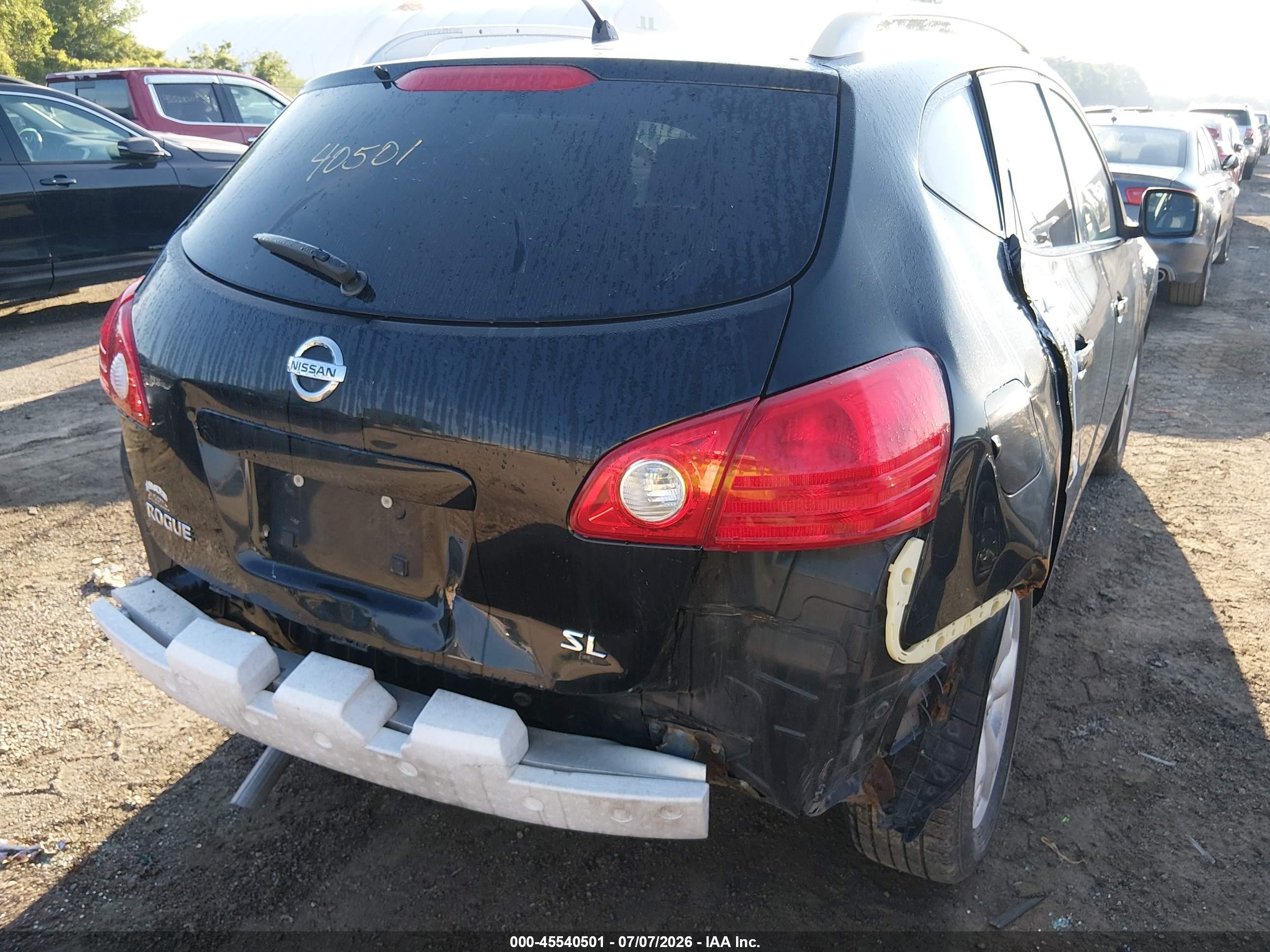 2008 Nissan Rogue Sl Black vin: JN8AS58T68W016288