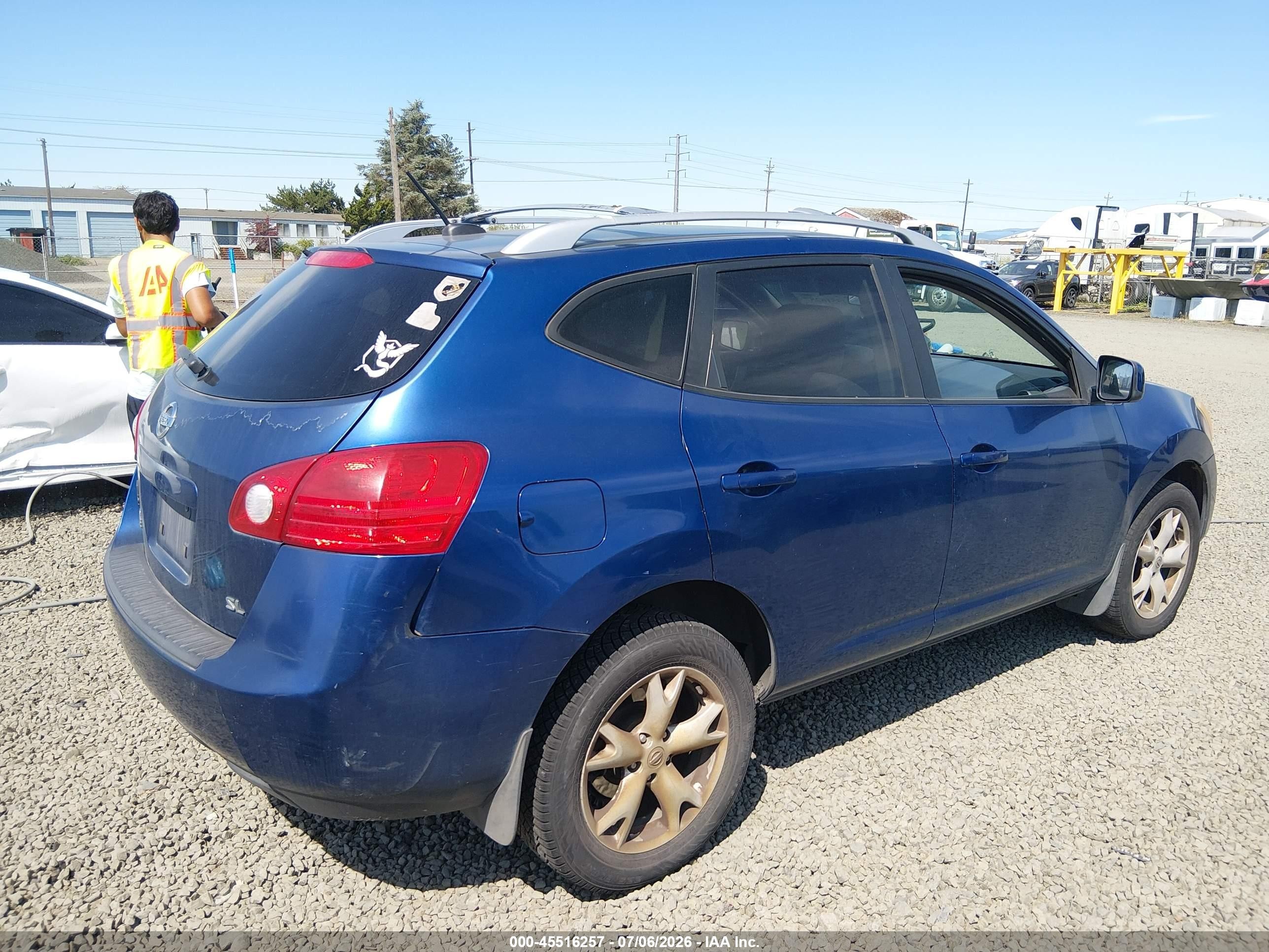 2008 Nissan Rogue Sl Blue vin: JN8AS58T78W019409