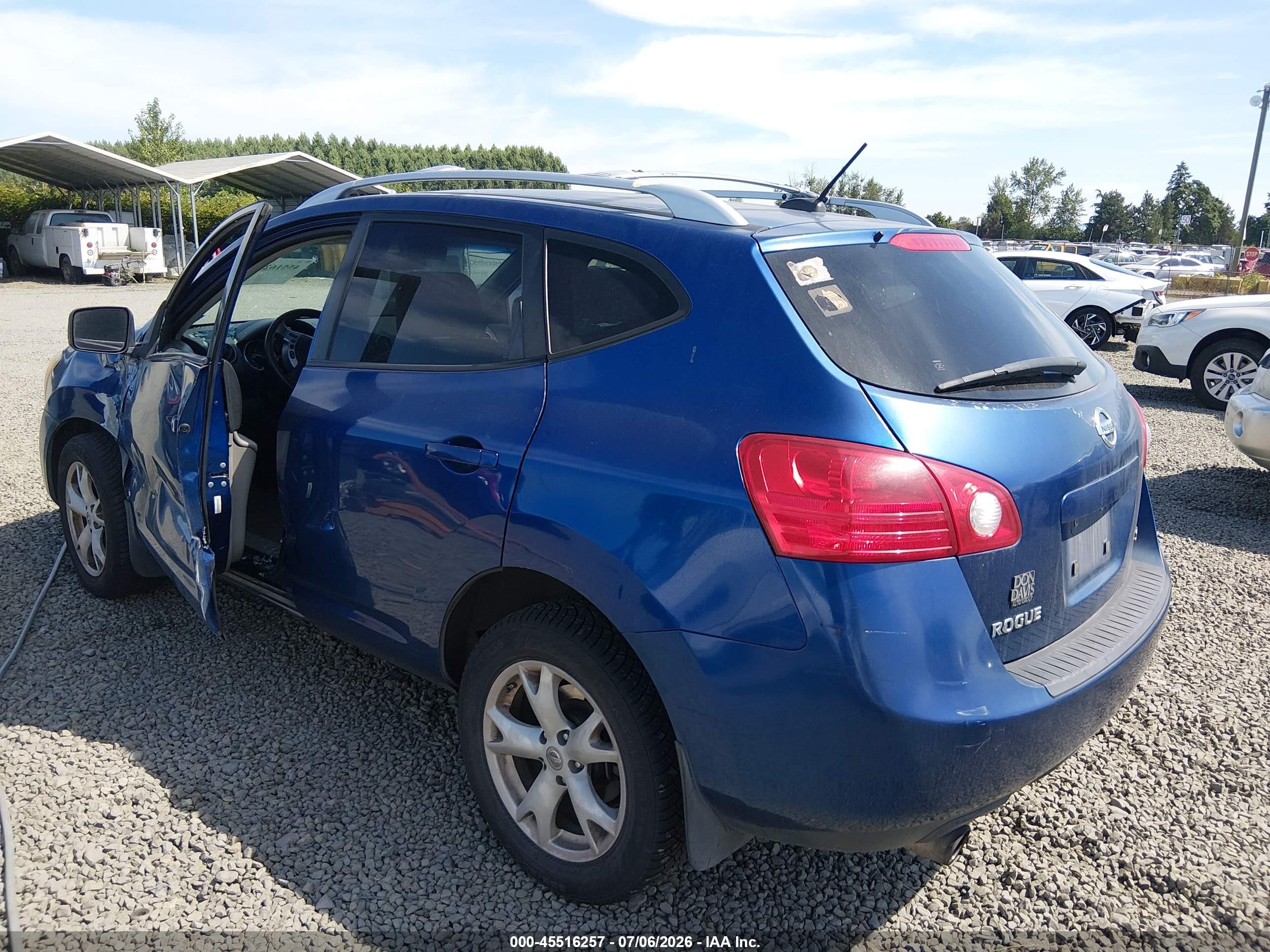 2008 Nissan Rogue Sl Blue vin: JN8AS58T78W019409