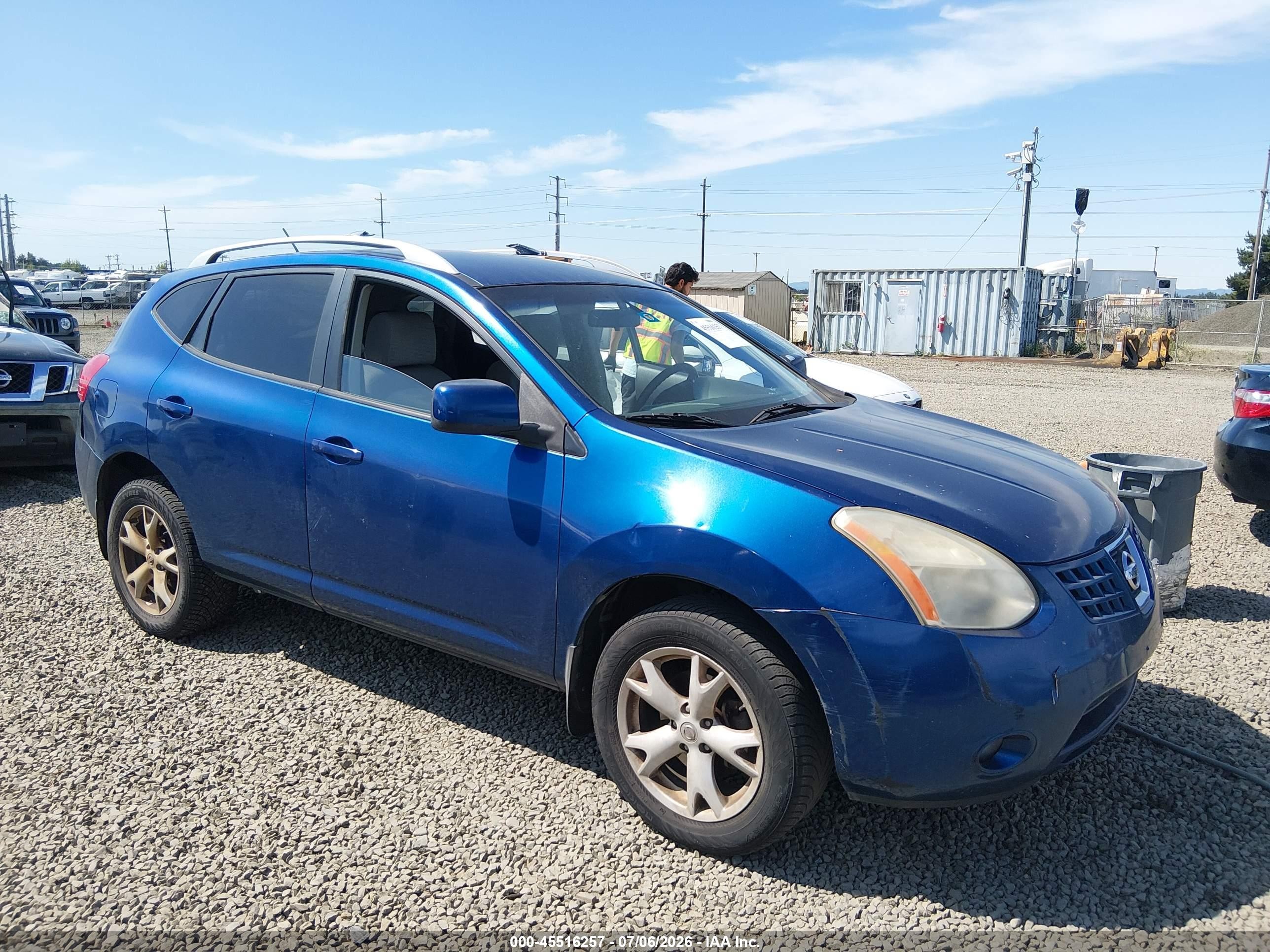 2008 Nissan Rogue Sl Blue vin: JN8AS58T78W019409