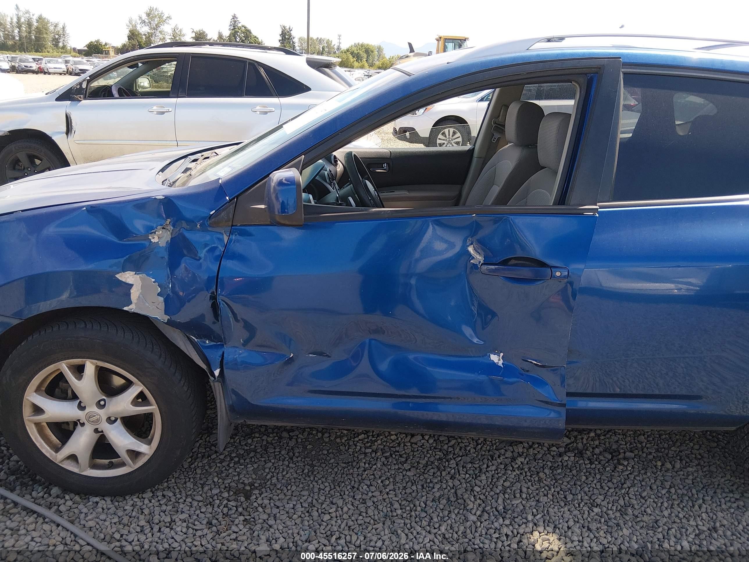 2008 Nissan Rogue Sl Blue vin: JN8AS58T78W019409