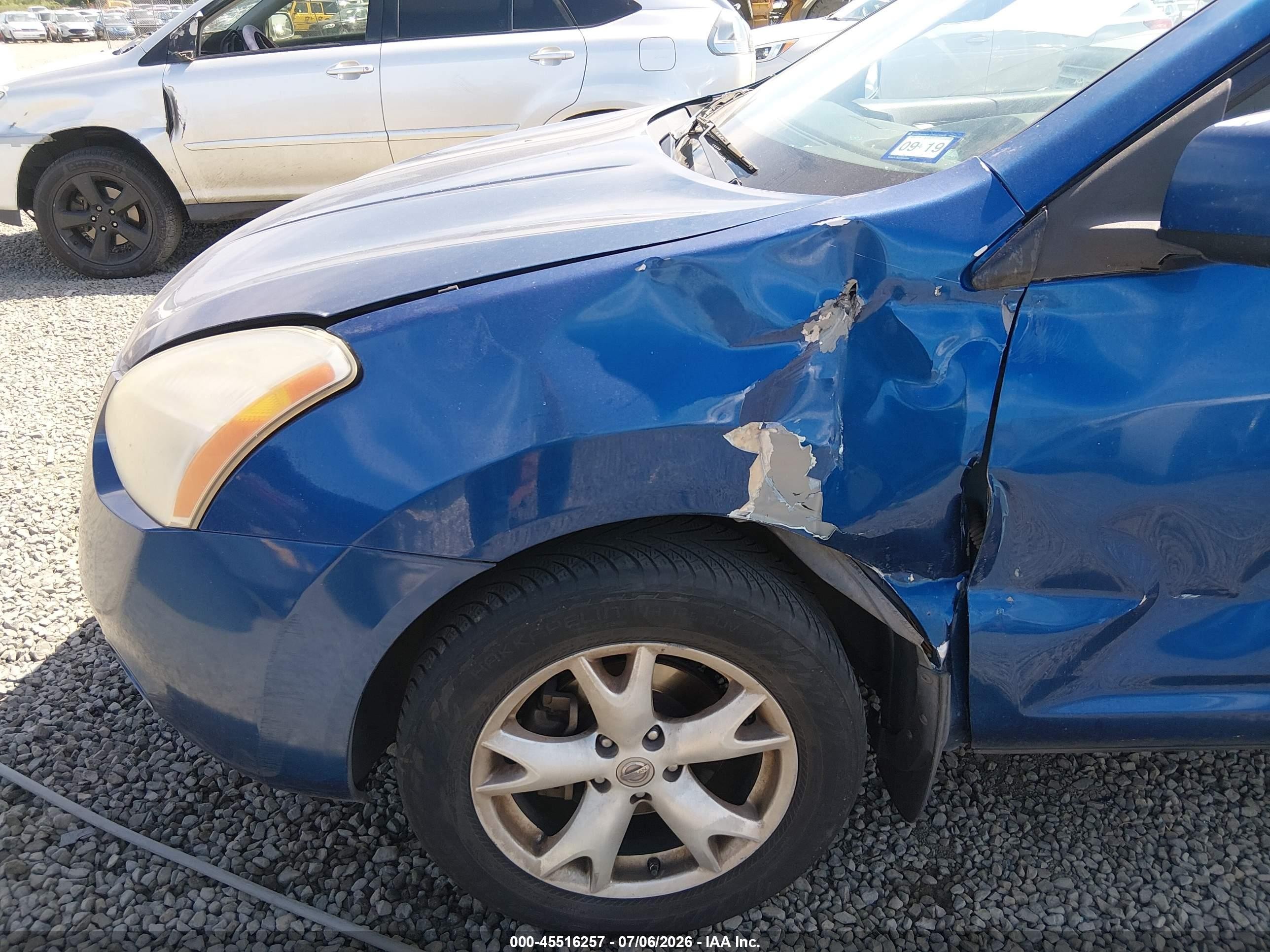 2008 Nissan Rogue Sl Blue vin: JN8AS58T78W019409