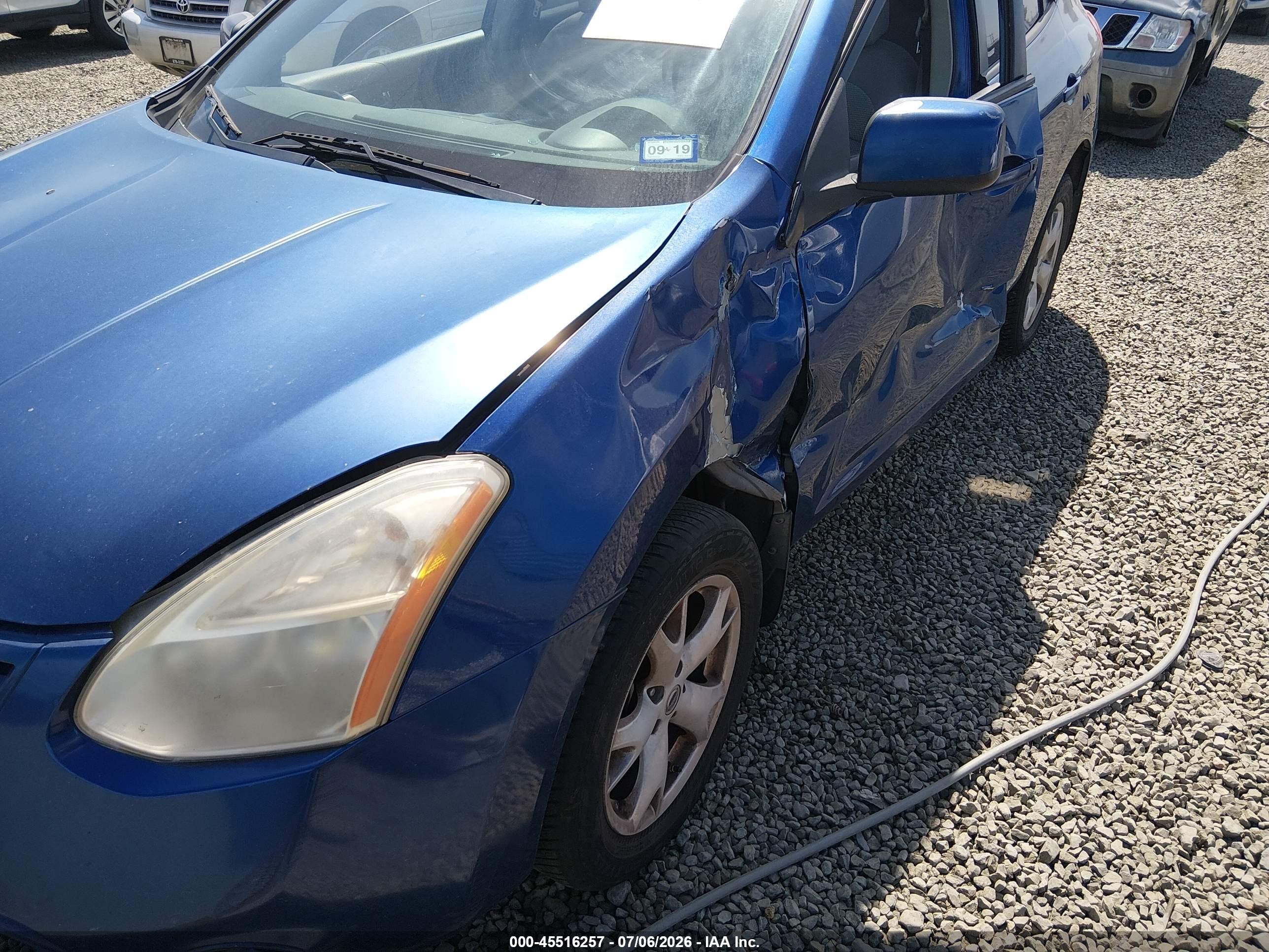 2008 Nissan Rogue Sl Blue vin: JN8AS58T78W019409