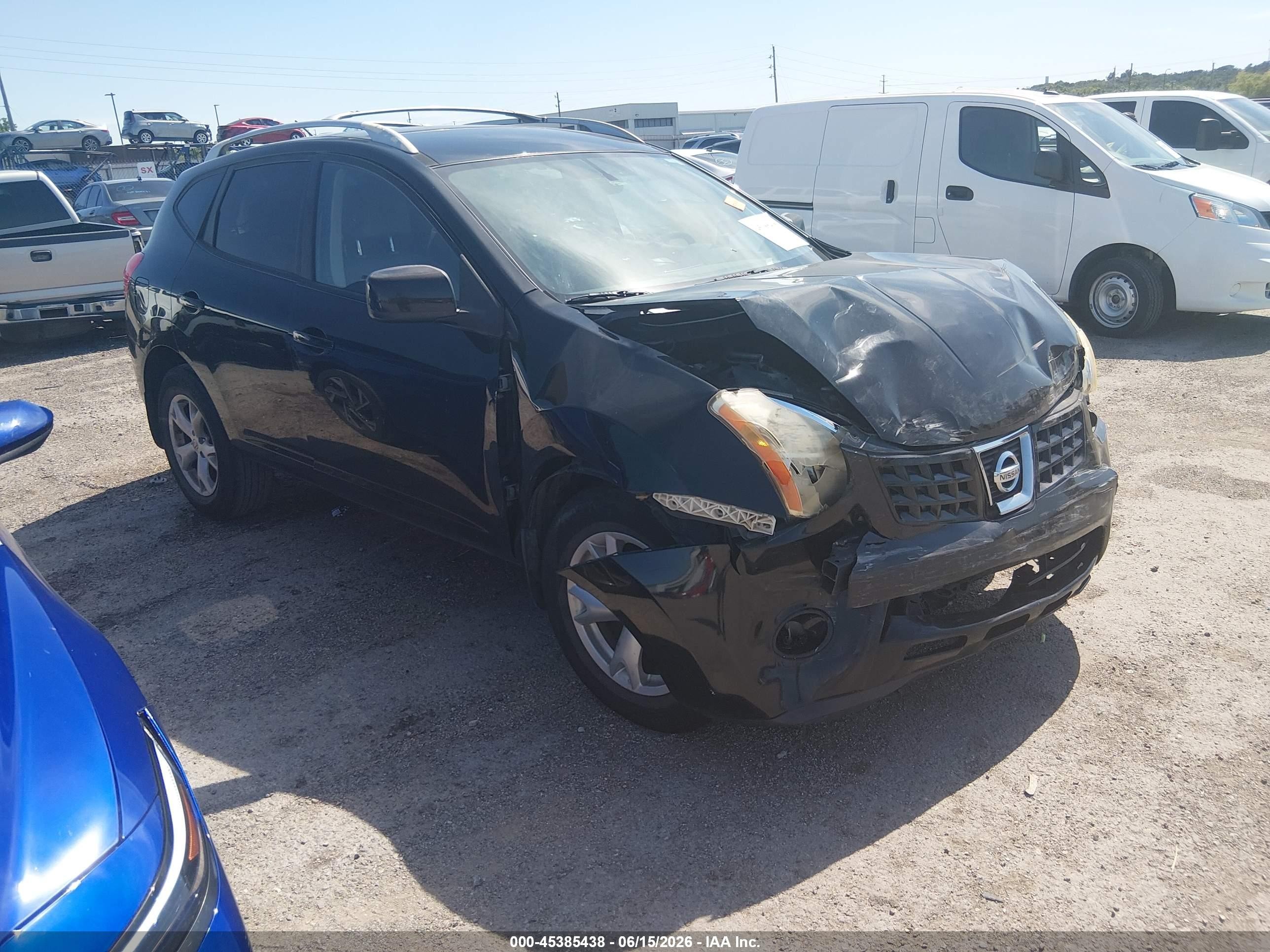 2008 Nissan Rogue Sl Black vin: JN8AS58T88W300120