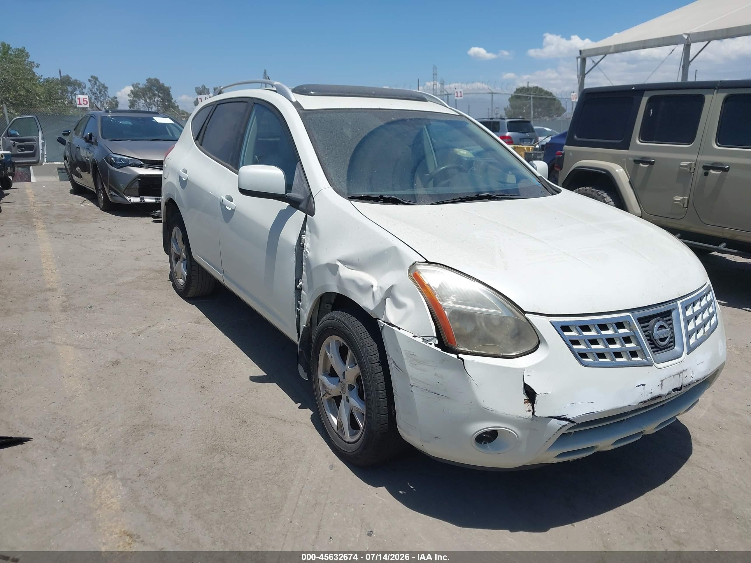 2009 Nissan Rogue Sl White vin: JN8AS58T89W048175