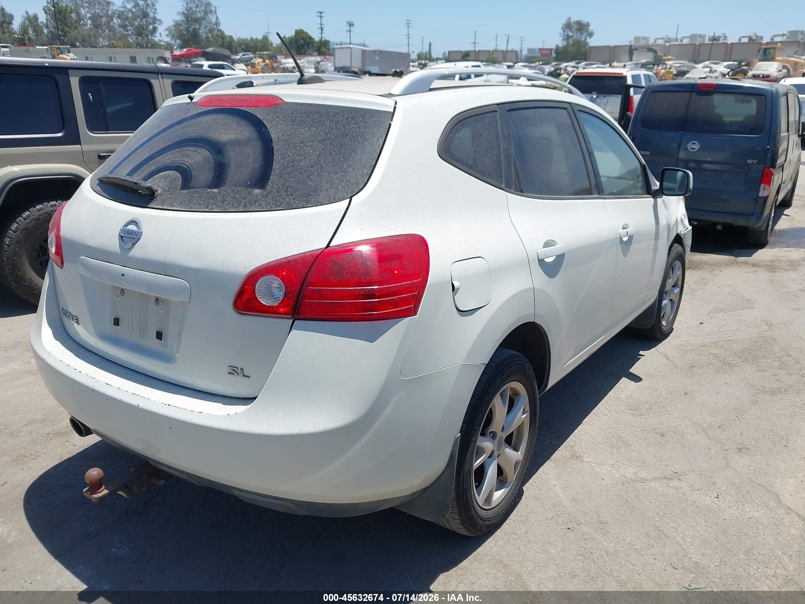 2009 Nissan Rogue Sl White vin: JN8AS58T89W048175