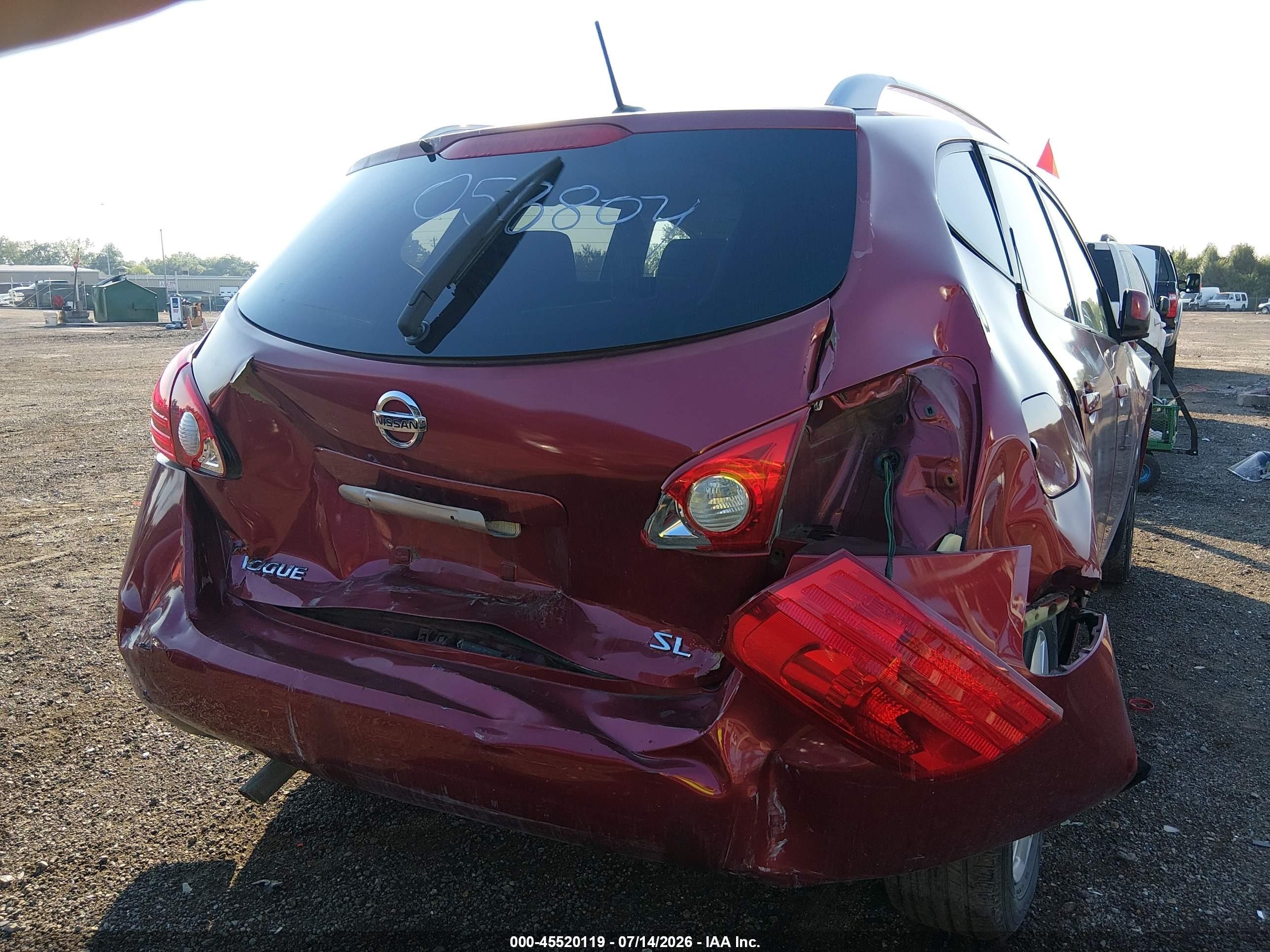 2009 Nissan Rogue Sl Red vin: JN8AS58T89W058804